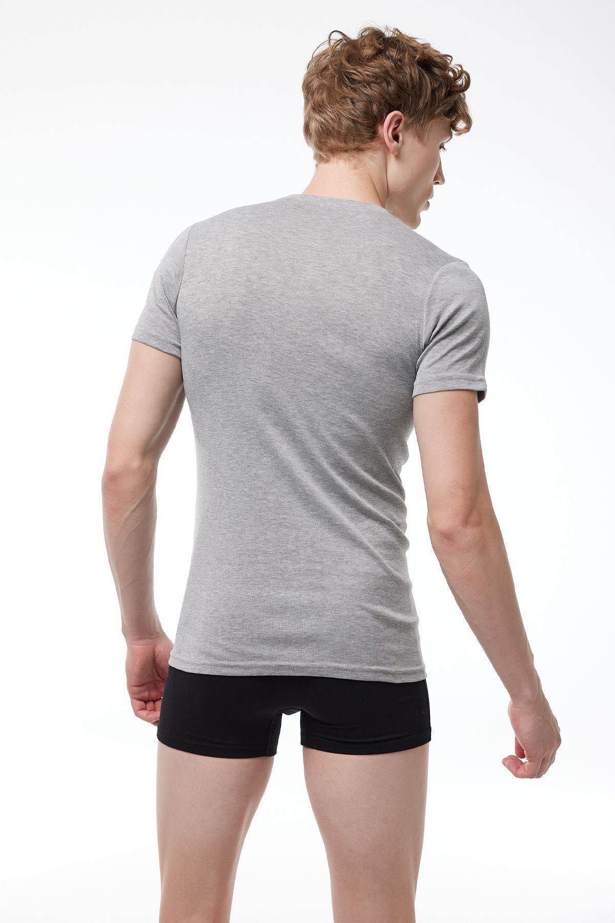 Malabadi Erkek Gri 6 Lı Paket %100 Pamuk Yuvarlak Yaka Ribana Fanila 037-E - 3