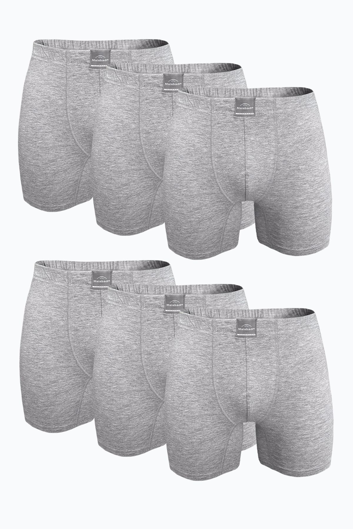 Malabadi Erkek Gri 6 lı Premium Collection Modal Uzun Boxer 6M250 