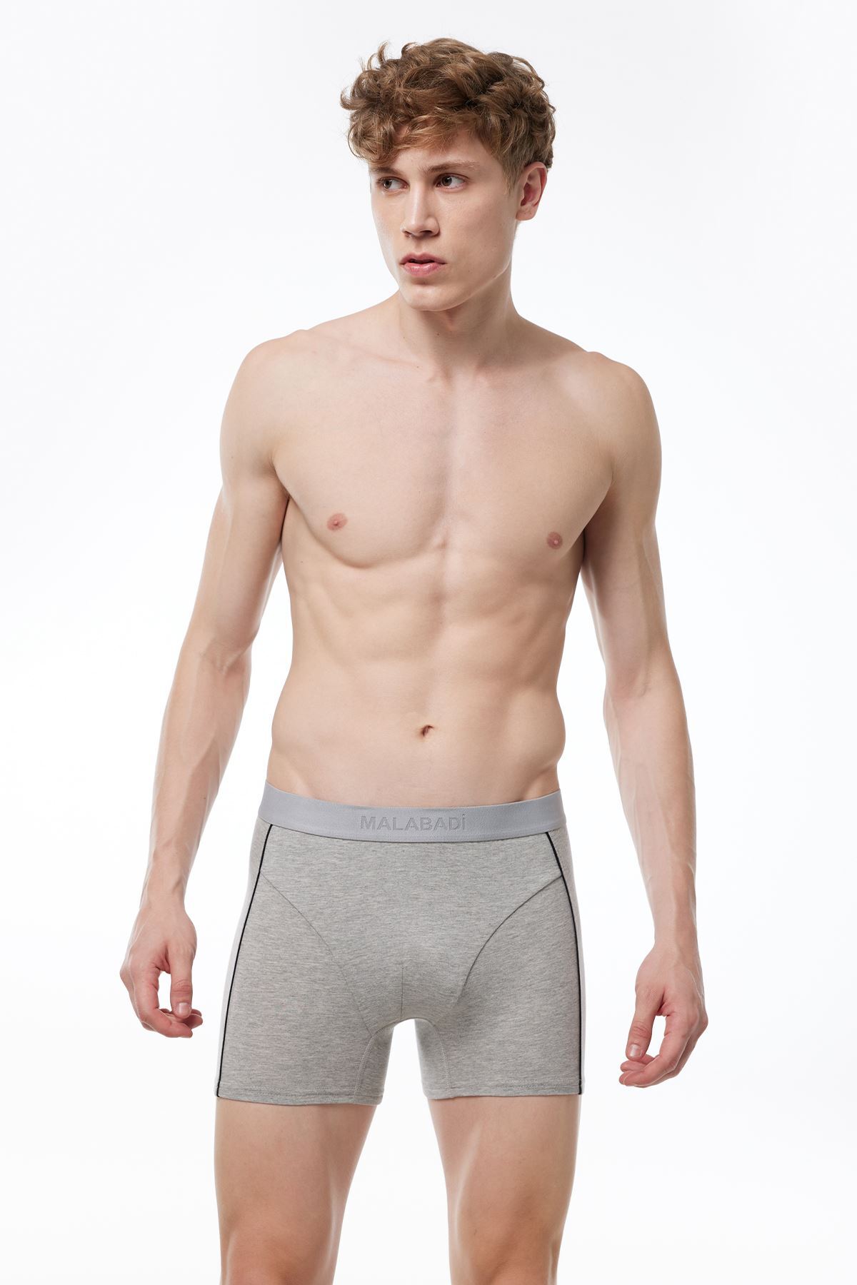 Malabadi Erkek Gri Biyeli Modal Boxer 017 