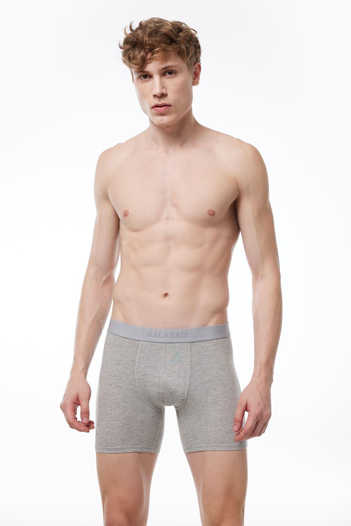 Malabadi Erkek Gri Modal Uzun Boxer 010 