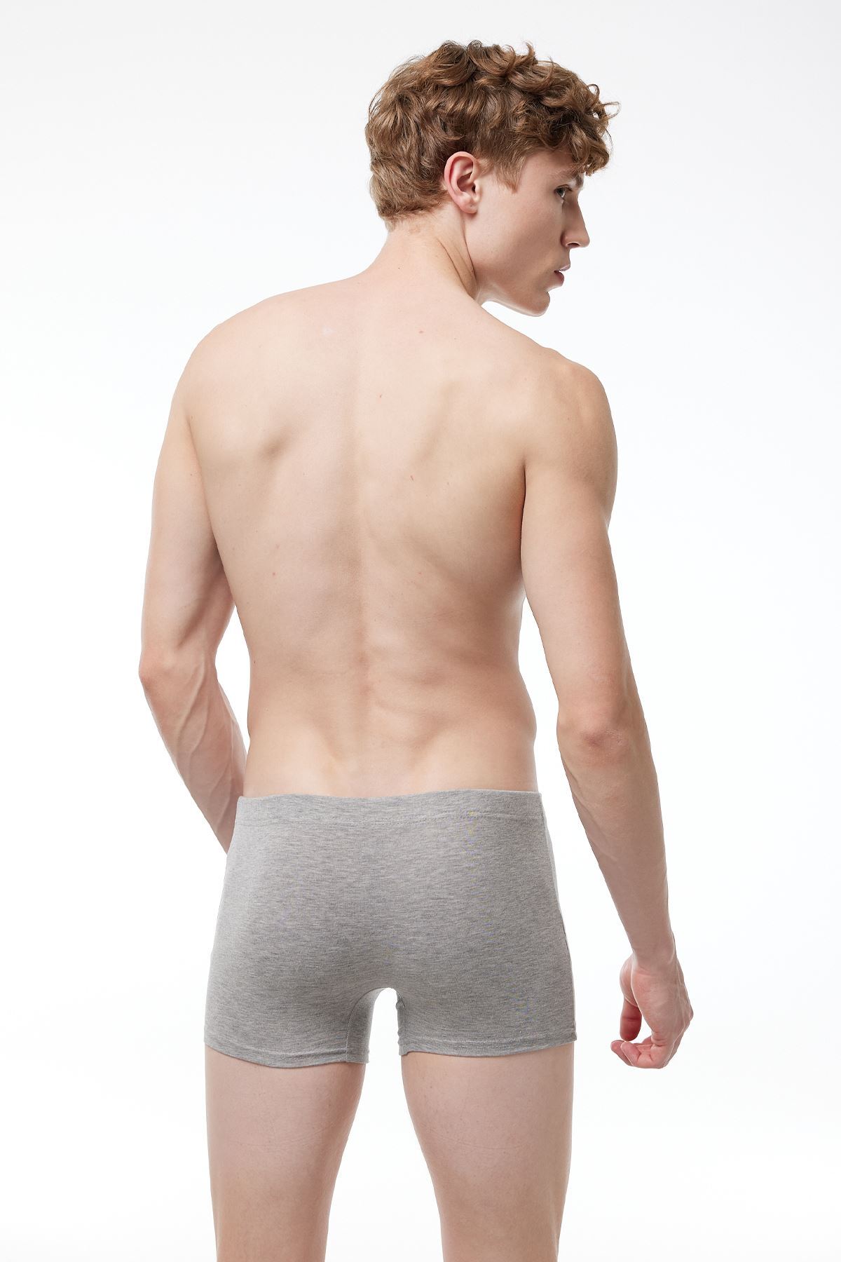 Malabadi Erkek Gri Pamuk Elastan Boxer 074 - 2