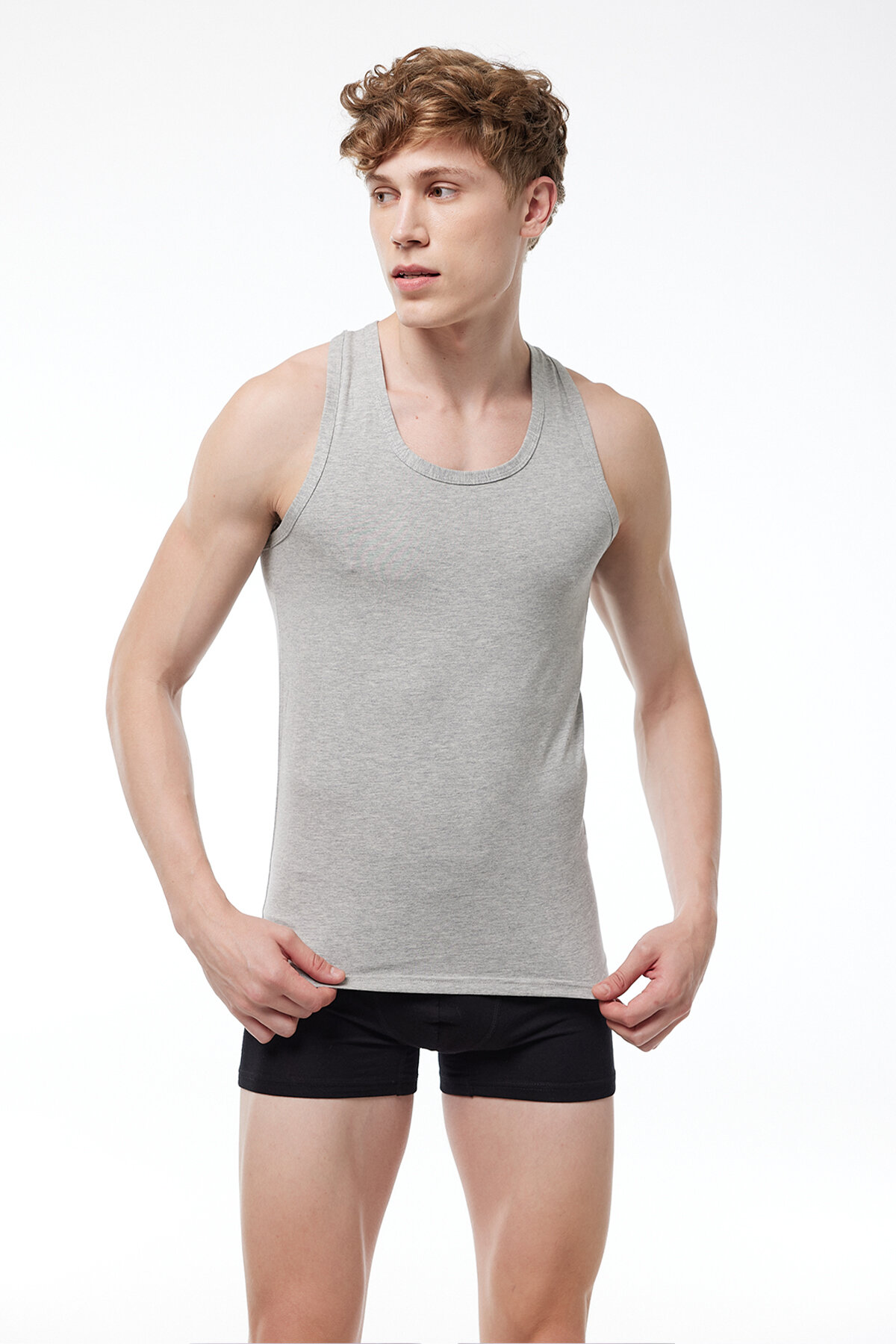 Malabadi Erkek Gri Pamuk Elastan Rambo Sporcu Atleti 094 - 2