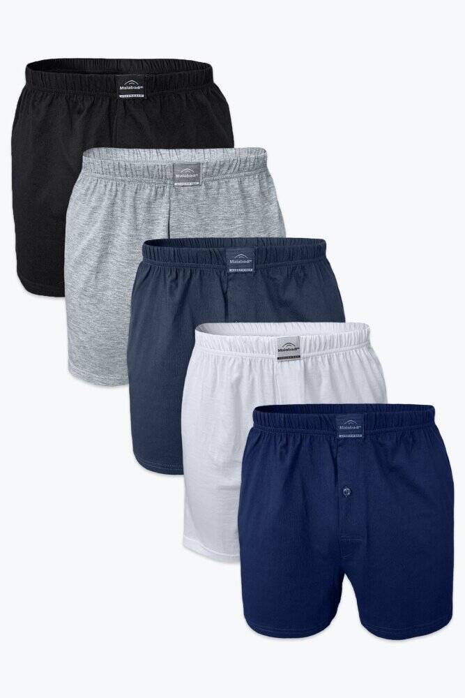 Malabadi Erkek Karışık Renk 5 Li Geniş Kalıp Büyük Beden %100 Pamuk Battal Boxer MB2400 - 1