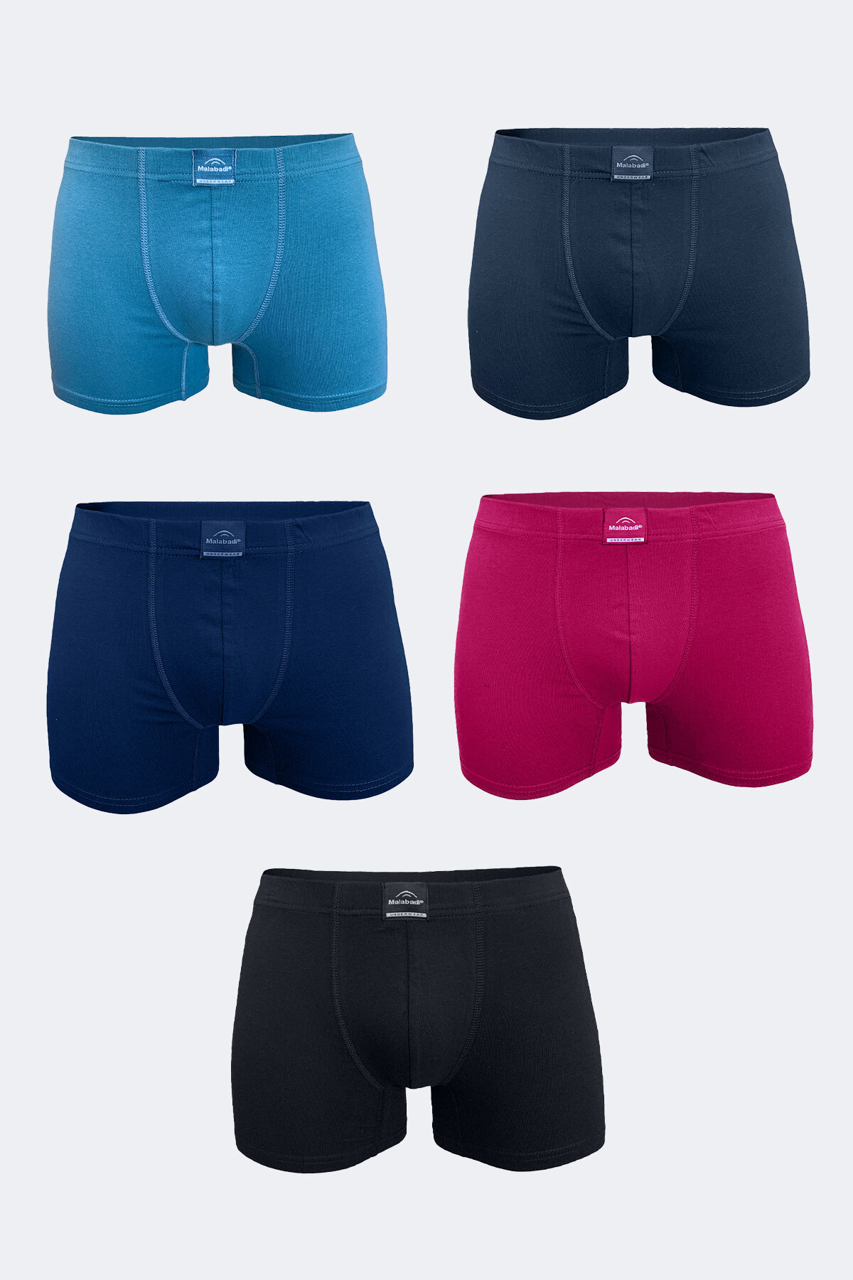 Malabadi Erkek Karışık Renk 5 Li Pamuk Elastan Boxer 5M074 