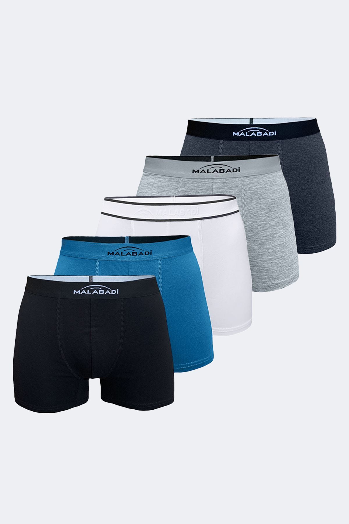 Malabadi Erkek Karışık Renk 5 Li Pamuk Elastan Boxer 5M075 
