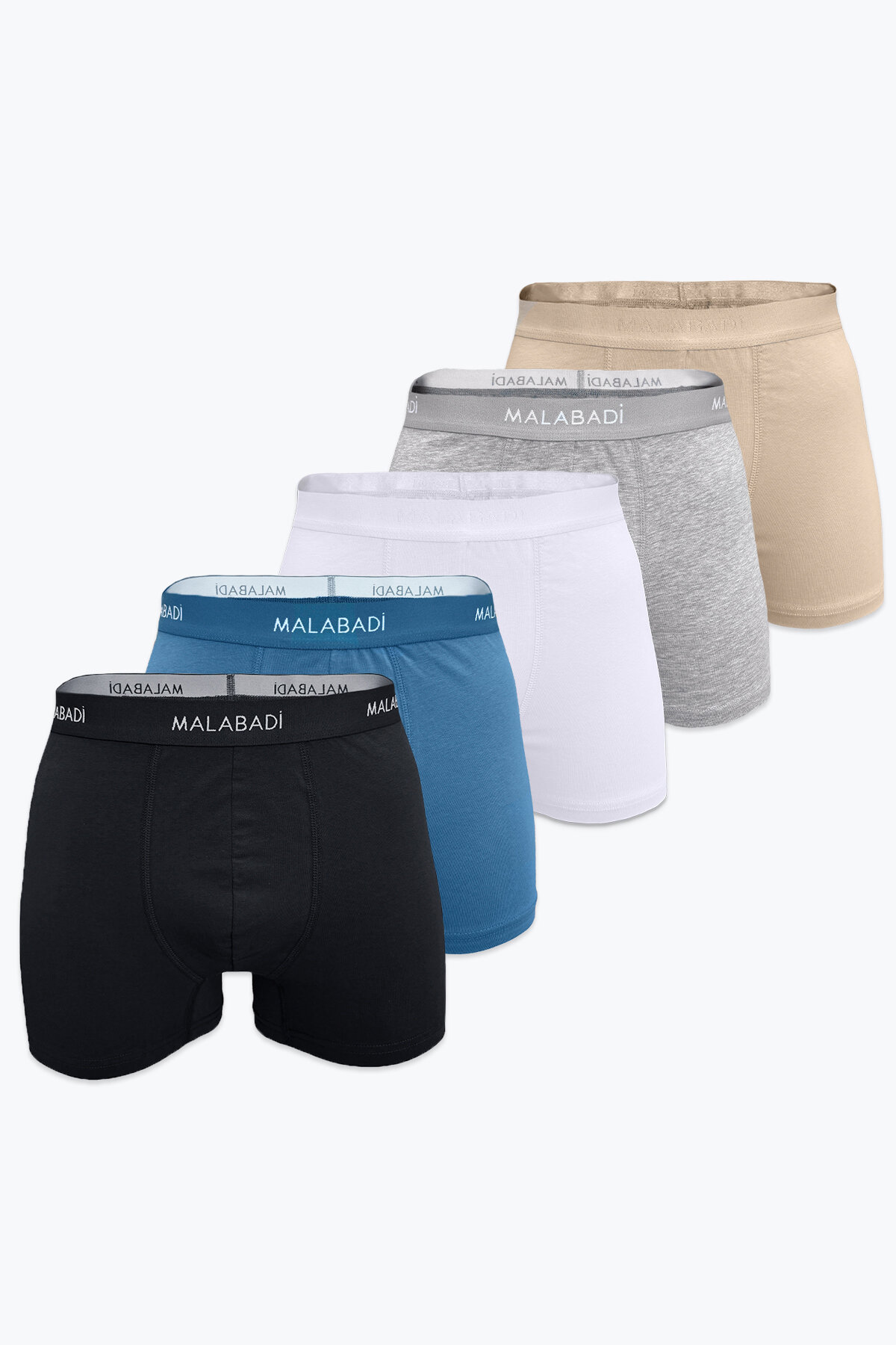 Malabadi Erkek Karışık Renk 5 Li Pamuk Elastan Boxer 5M075 - 1