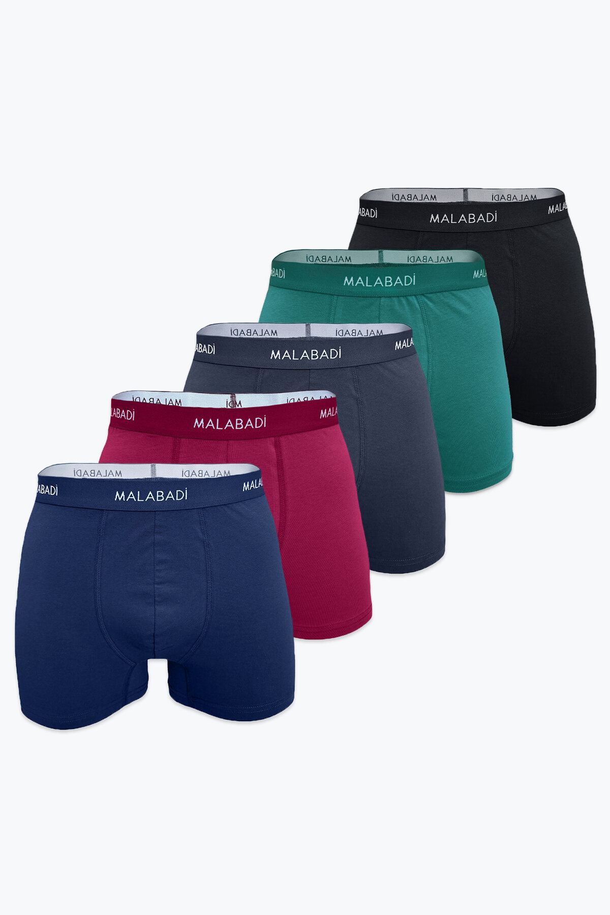 Malabadi Erkek Karışık Renk 5 Li Pamuk Elastan Boxer 5M075 - 1