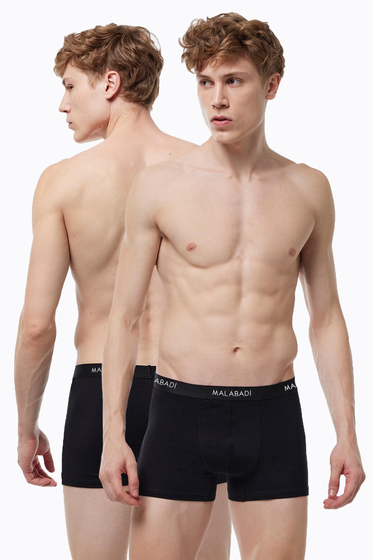 Malabadi Erkek Siyah 2'li Pamuk Elastan Boxer 075 - 1
