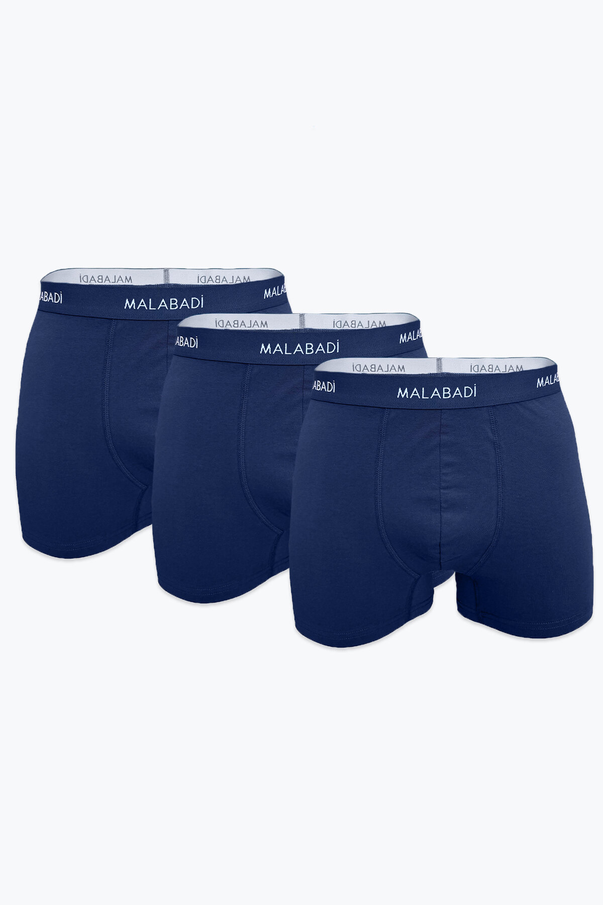 Malabadi Erkek Lacivert 3 Lü Pamuk Elastan Boxer 3M075 