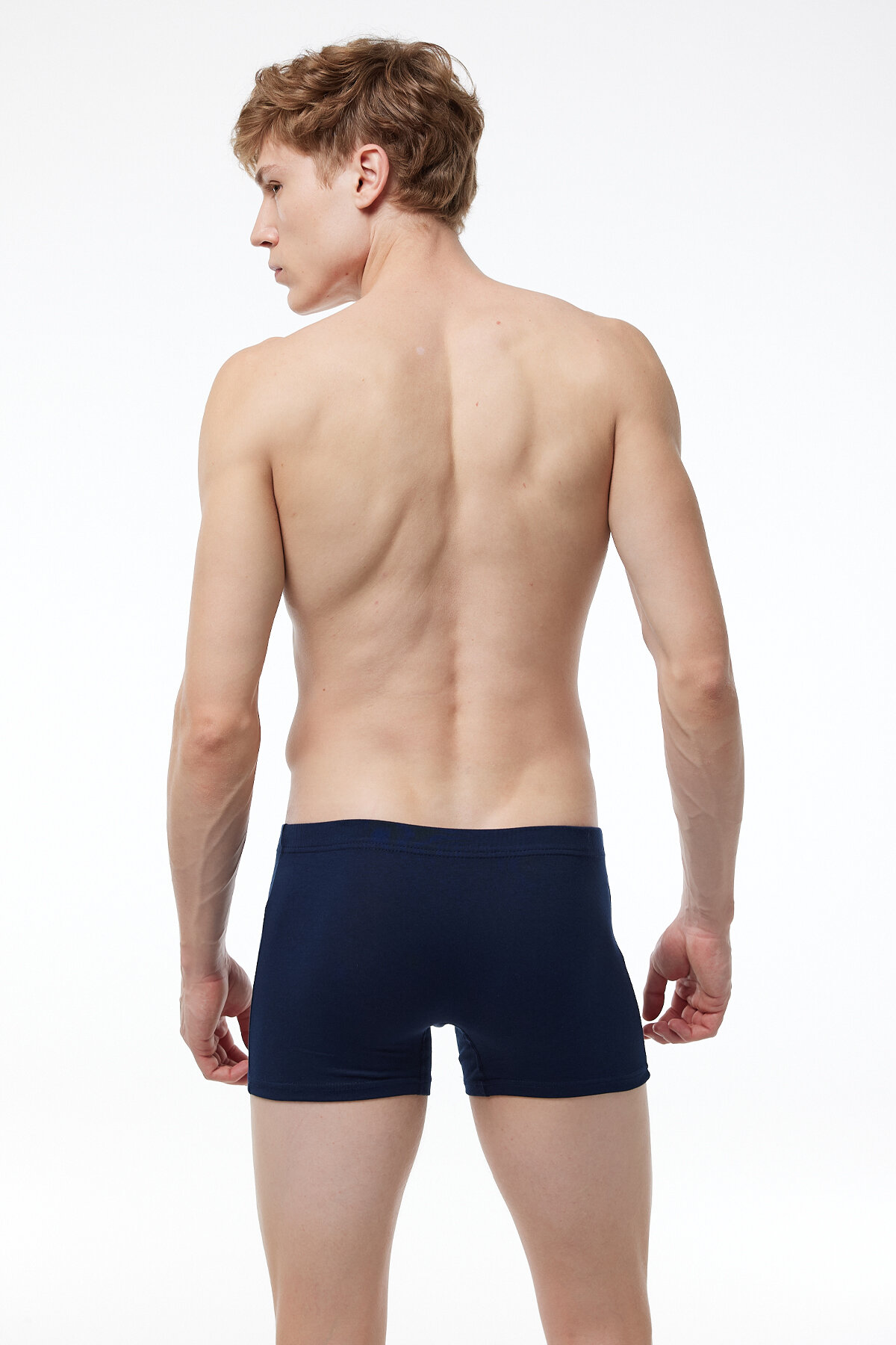 Malabadi Erkek Lacivert 5 Li Pamuk Elastan Boxer 5M074 - 4