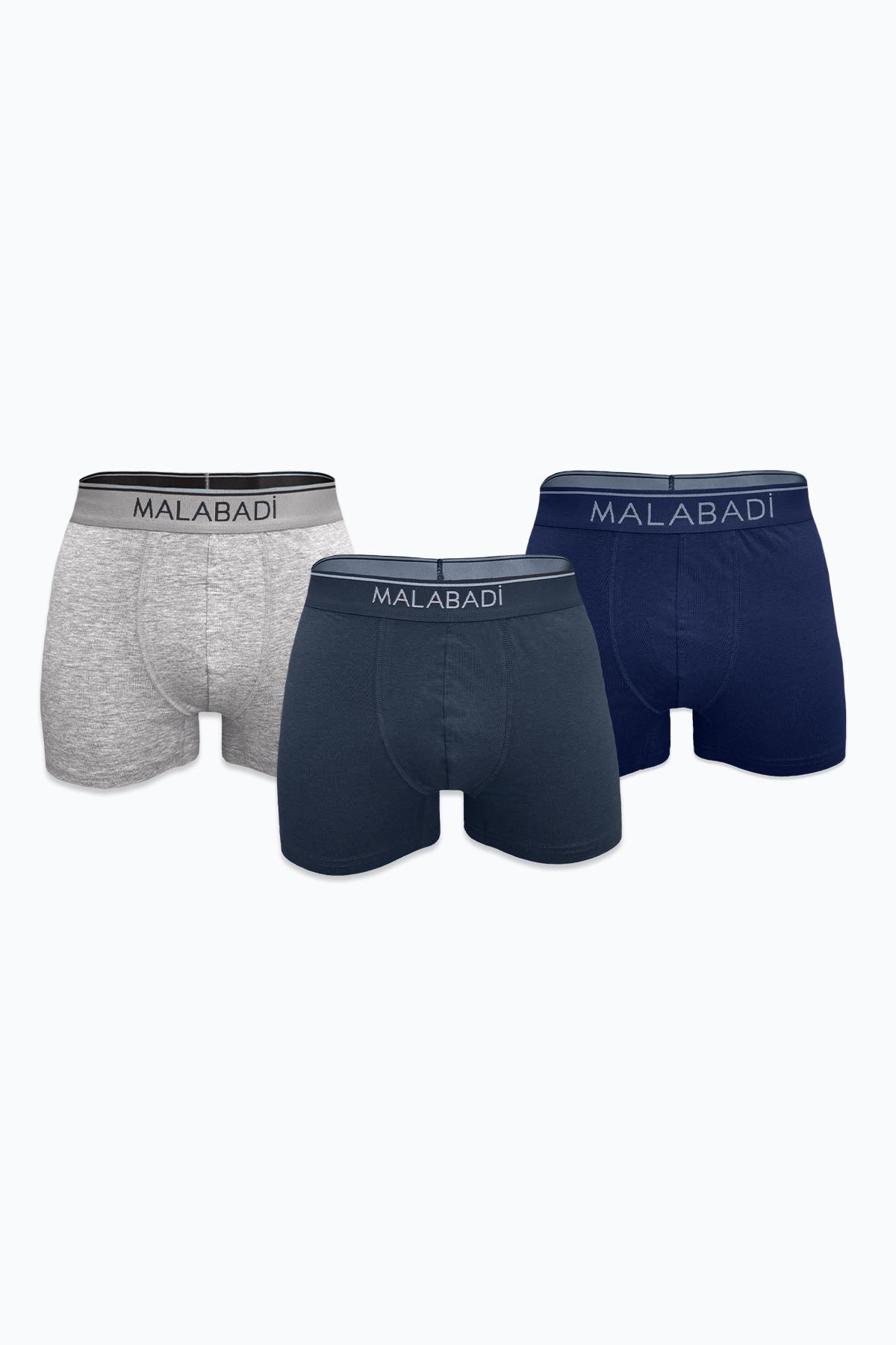 Malabadi Erkek Lacivert Gri Füme 3 lü Premium Collection Modal Boxer 3M252 - 1
