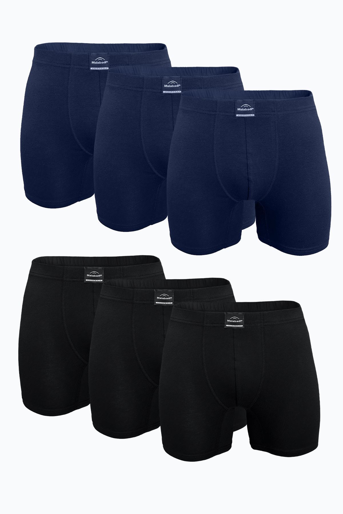 Malabadi Erkek Lacivert Siyah 6 lı Premium Collection Modal Uzun Boxer 6M250 - 1