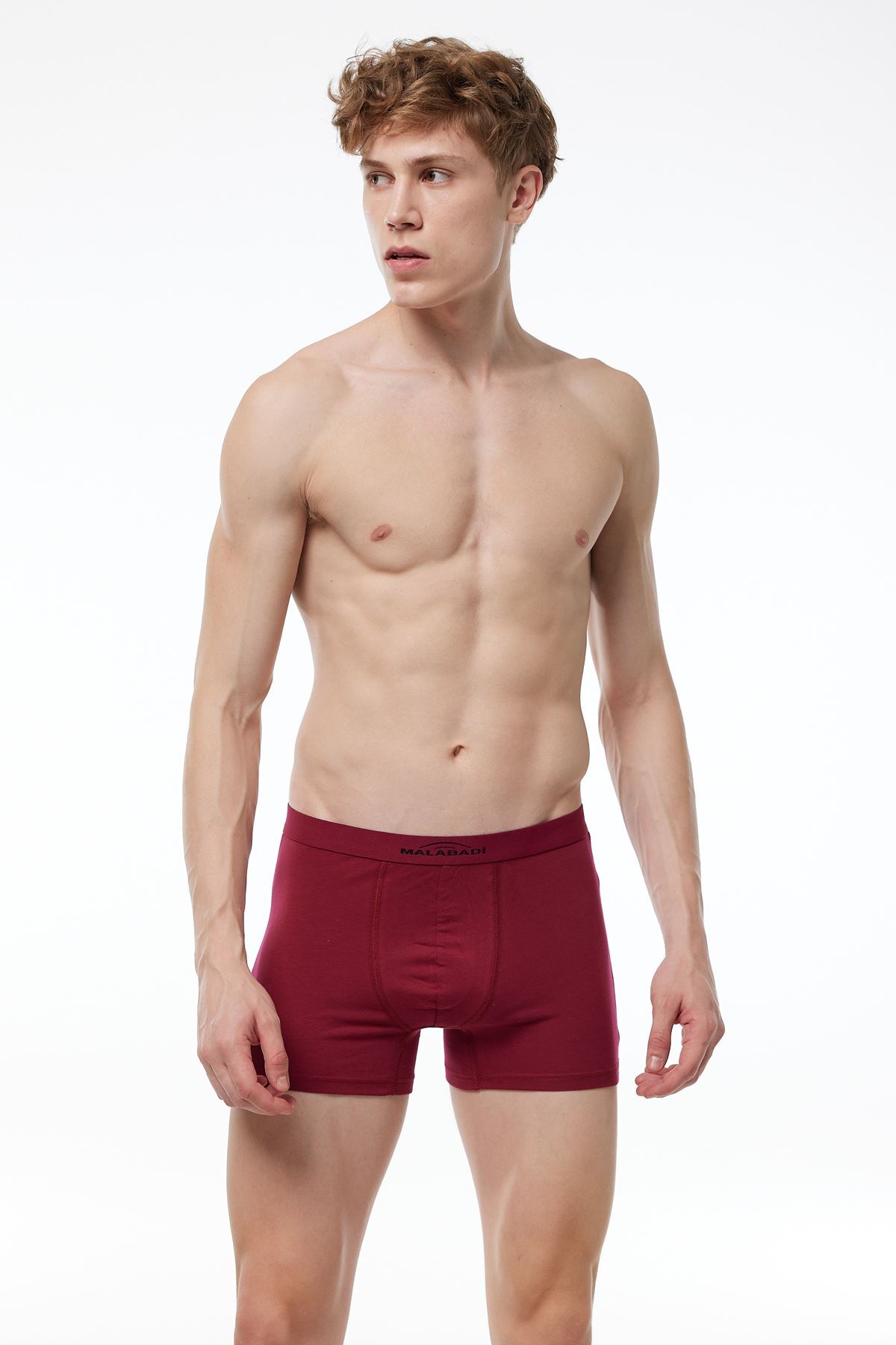 Malabadi Erkek Mavi Bordo Yeşil 3 Lü Pamuk Elastan Boxer 3M075 - 4