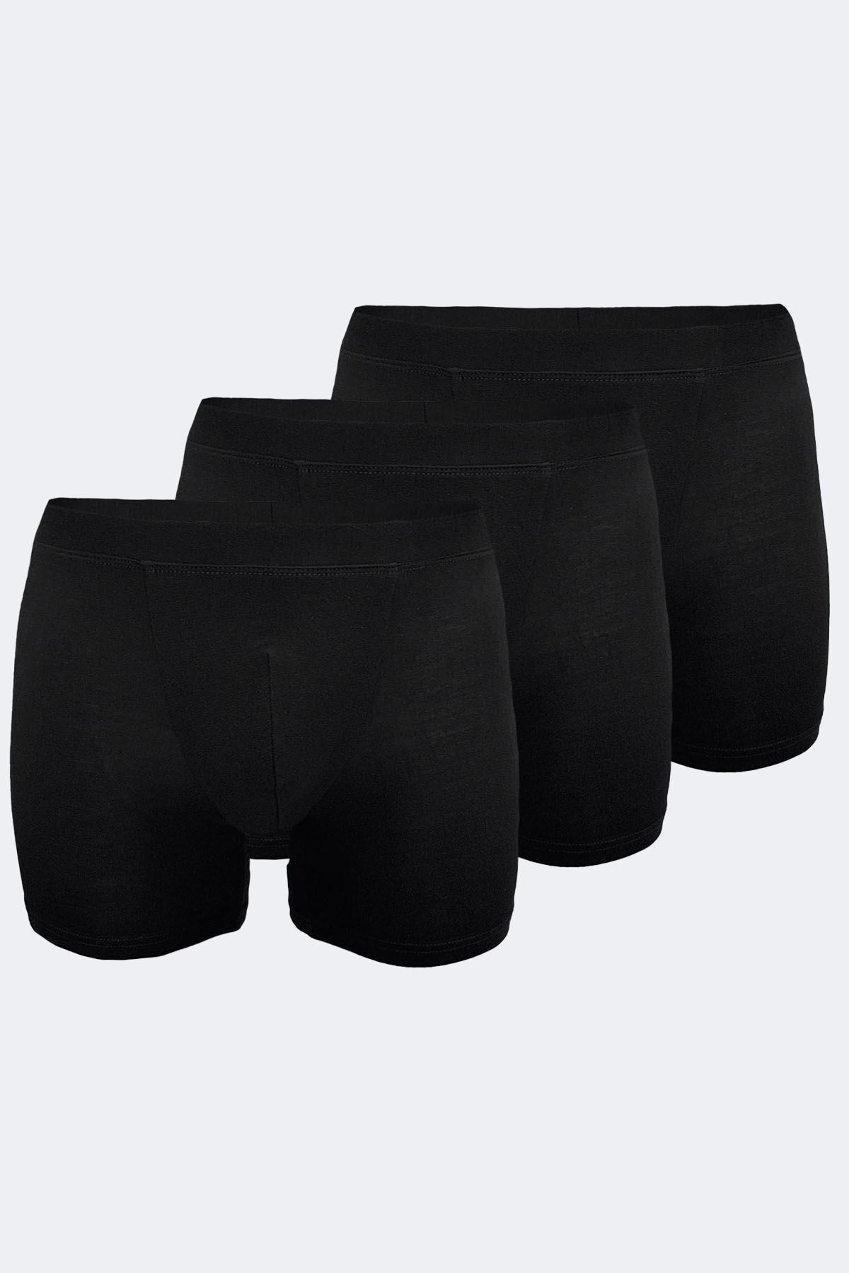Malabadi Erkek Siyah 3 lü Paket Micro Modal Boxer 909 