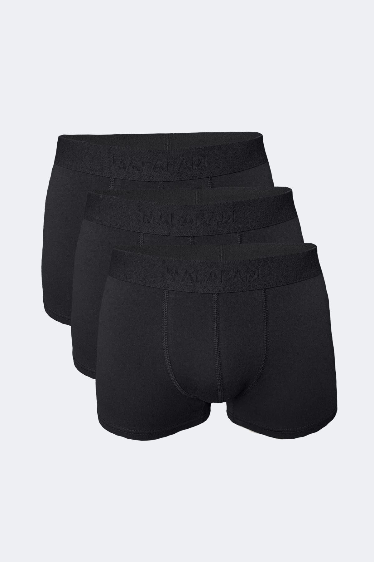 Malabadi Erkek Siyah 3 lü Paket Modal Kısa Boxer 011 