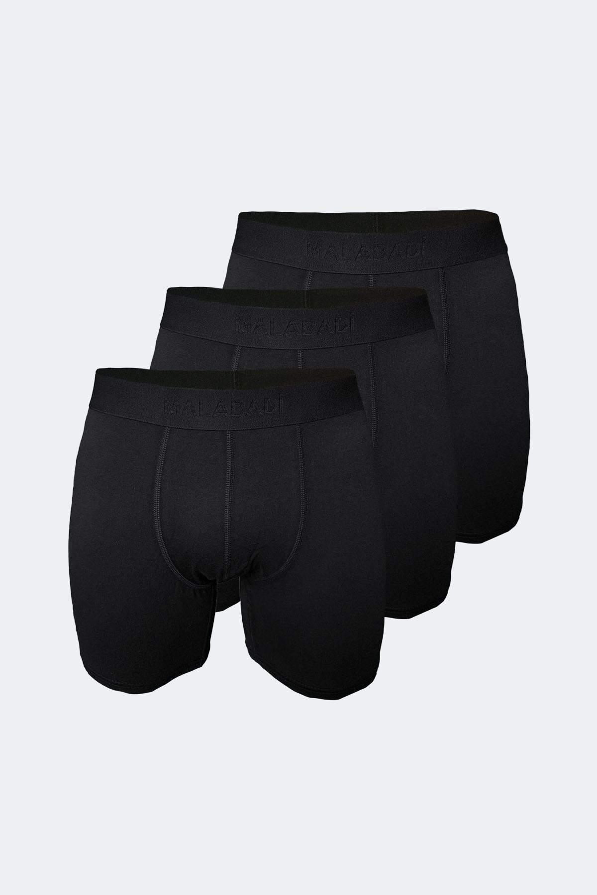 Malabadi Erkek Siyah 3 lü Paket Modal Uzun Boxer 010 