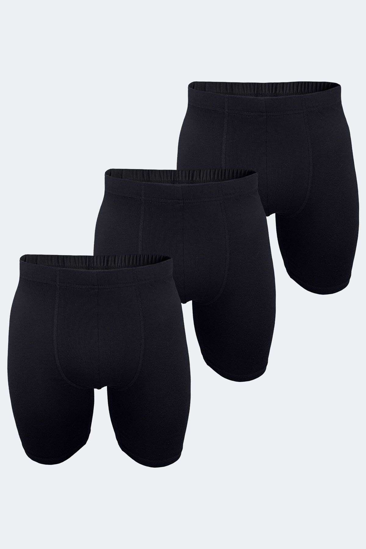 Malabadi Erkek Siyah 3 Lü Paket Modal Uzun Paçalı Boxer 3M018 - 1