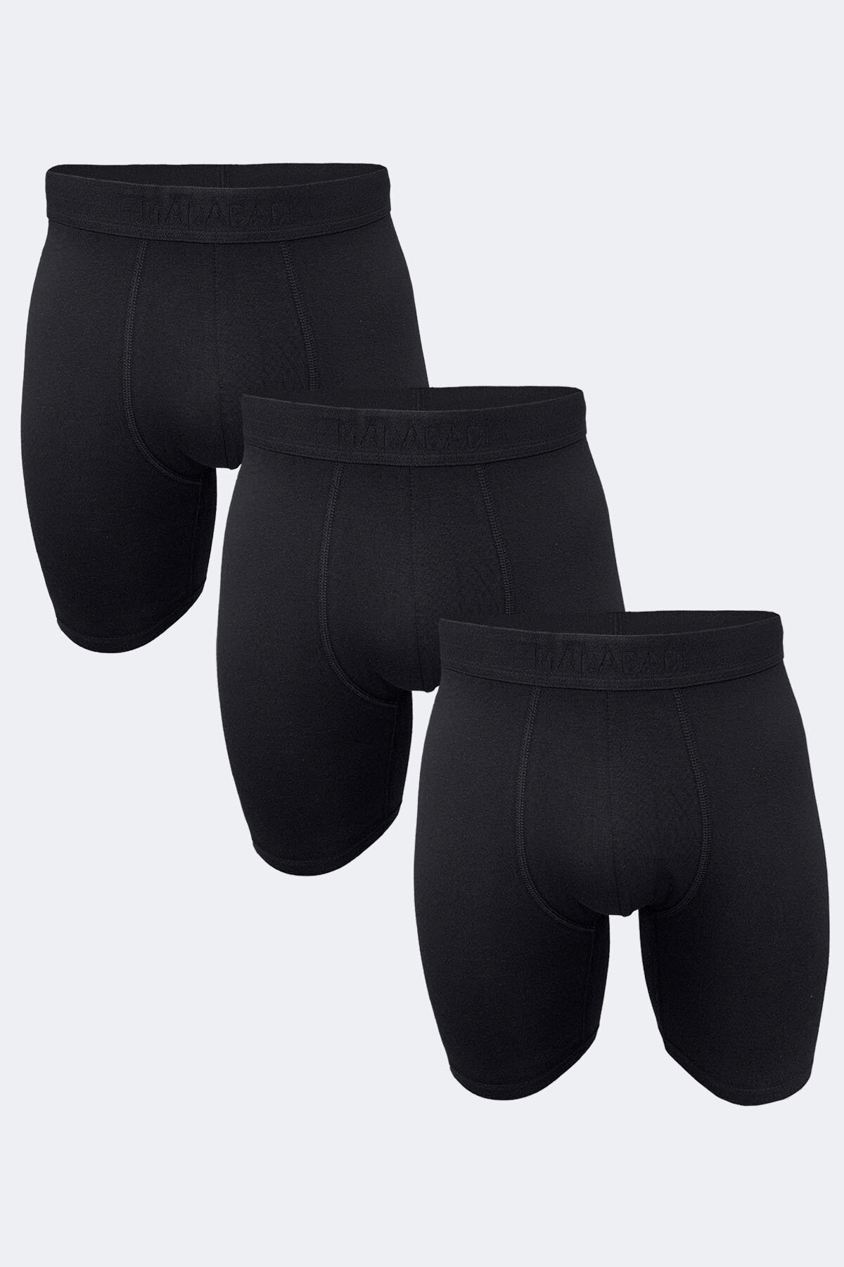 Malabadi Erkek Siyah 3 Lü Paket Modal Uzun Paçalı Boxer 3M019 - 1
