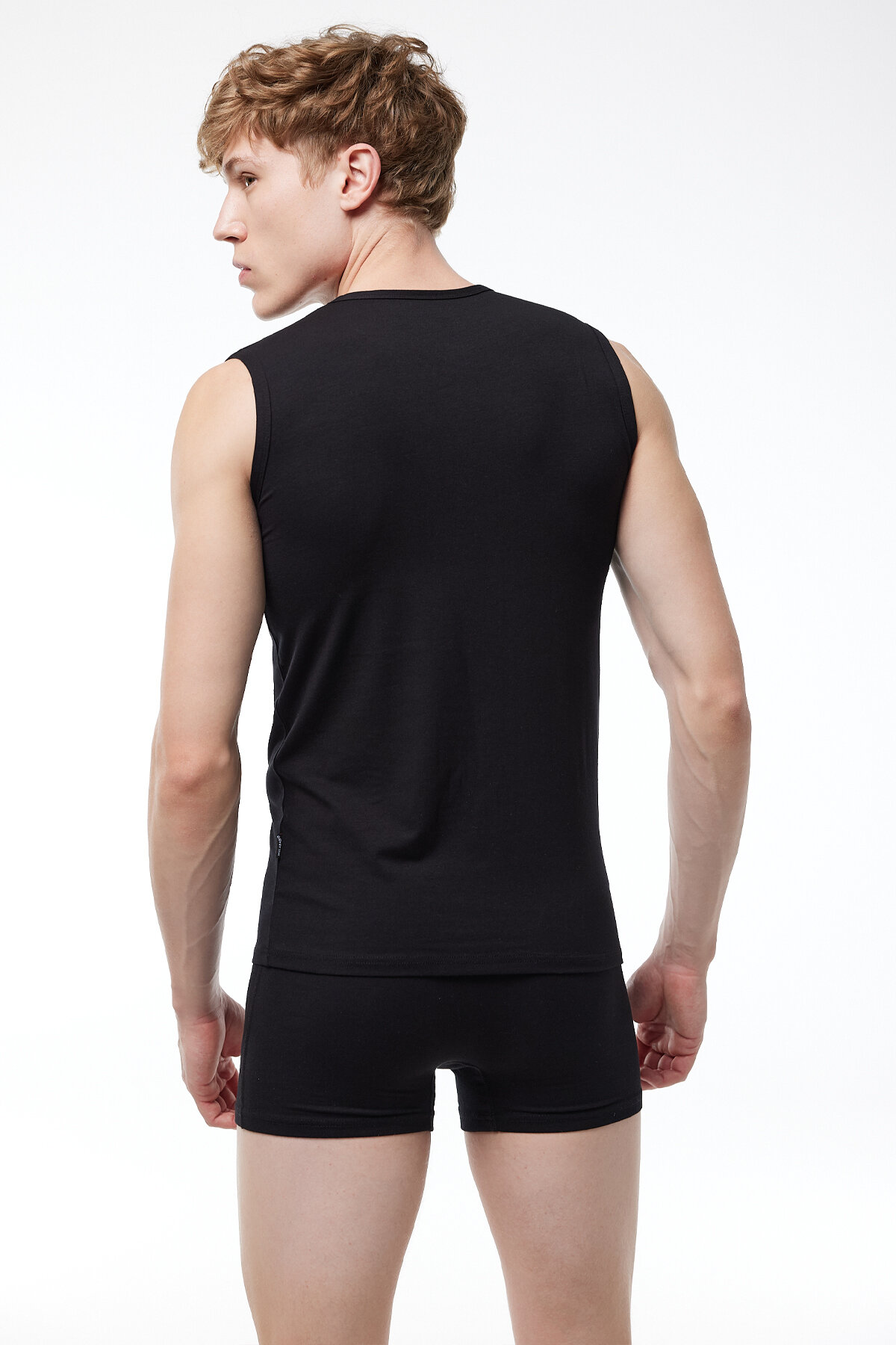 Malabadi Erkek Siyah 3 lü Paket Sıfır Yaka Iz Yapmayan Modal Kolsuz Atlet 007 - 4
