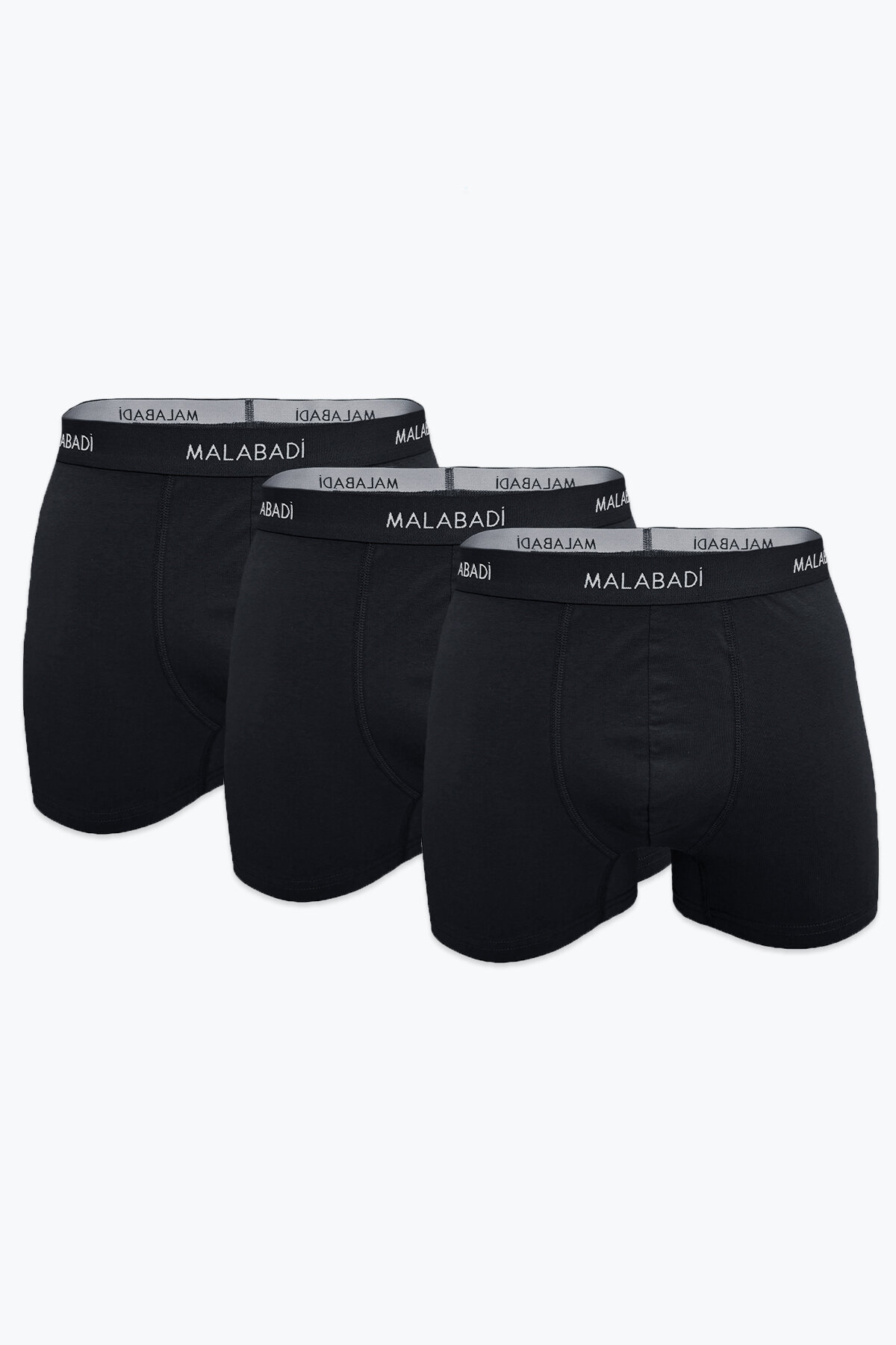 Malabadi Erkek Siyah 3 Lü Pamuk Elastan Boxer 3M075 