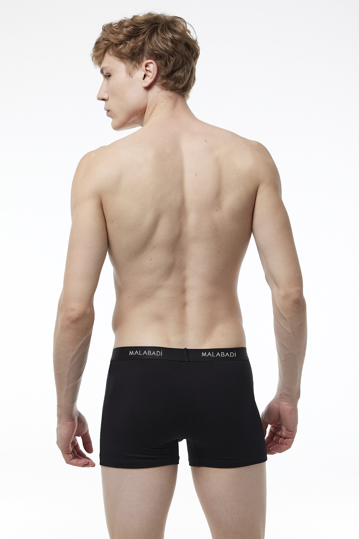 Malabadi Erkek Siyah 5 Li Pamuk Elastan Boxer 5M075 - 3