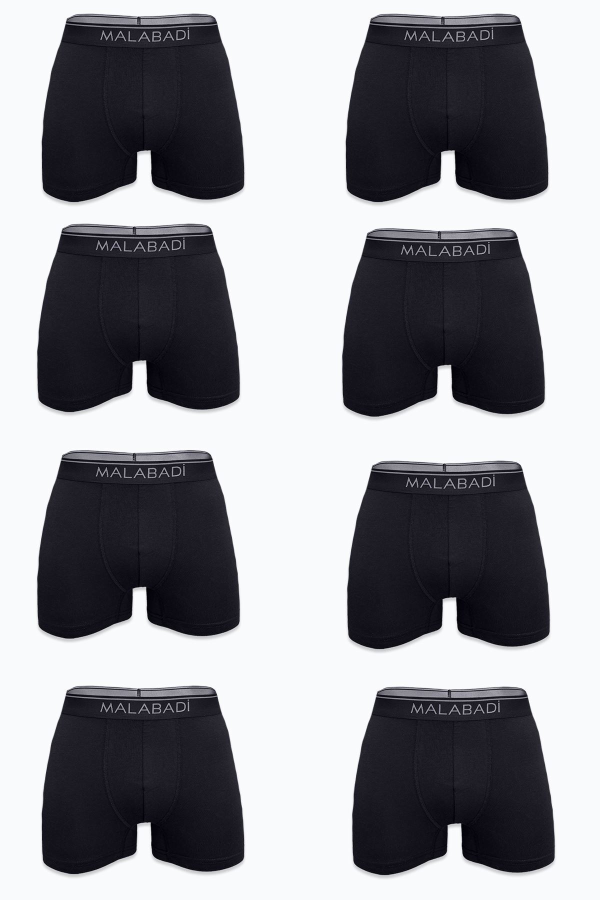 Malabadi Erkek Siyah 8 li Premium Collection Modal Boxer 8M252 