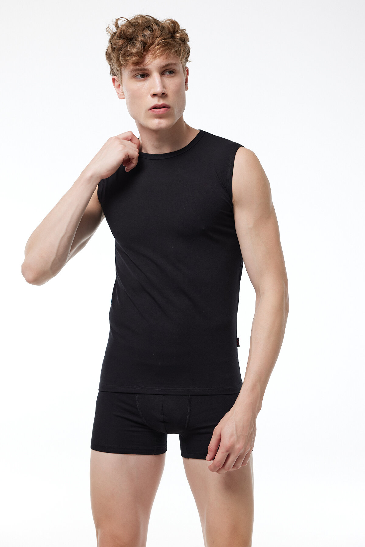 Malabadi Erkek Siyah Beyaz 2 Li Paket Sıfır Yaka Iz Yapmayan Modal Kolsuz Atlet 007 - 4