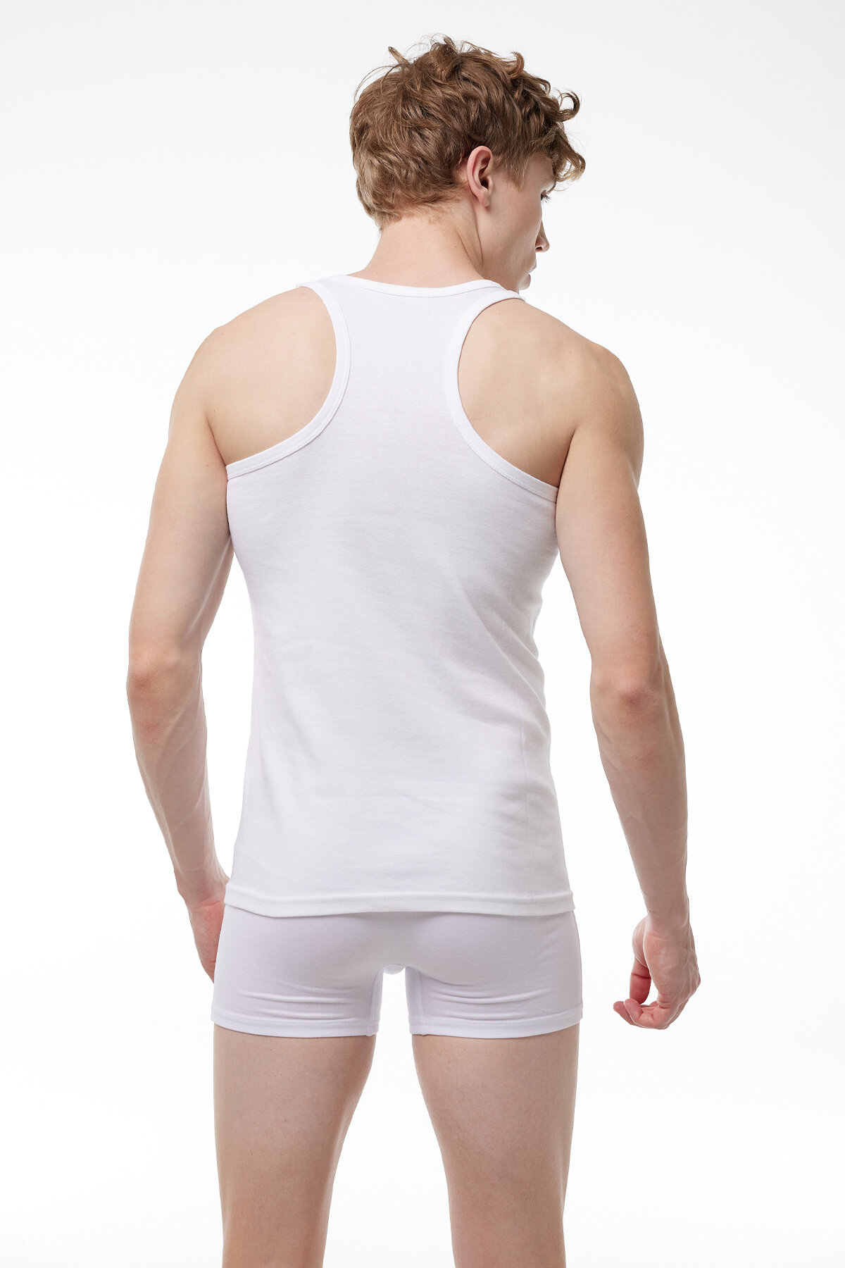 Malabadi Erkek Siyah Beyaz Gri 3 lü Paket %100 Pamuk Ribana Sporcu Atleti 3M039-E - 8