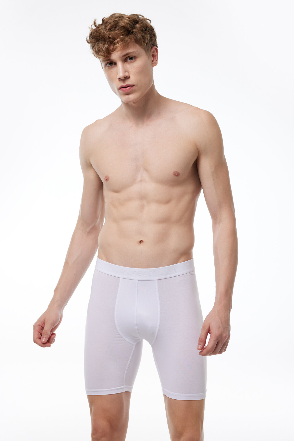 Malabadi Erkek Siyah Beyaz Gri 3 Lü Paket Modal Uzun Paçalı Boxer 3M019 - 3