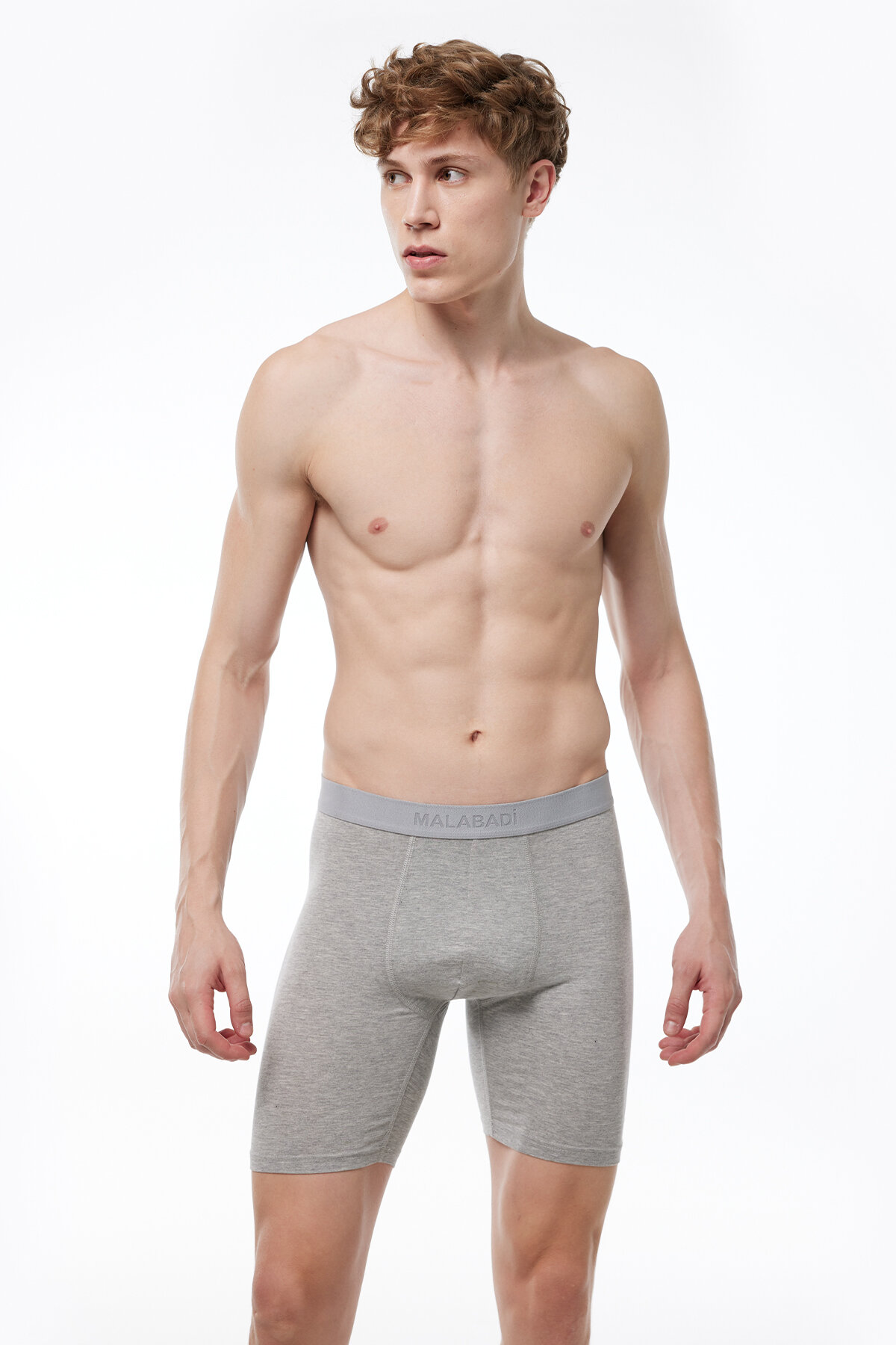 Malabadi Erkek Siyah Beyaz Gri 3 Lü Paket Modal Uzun Paçalı Boxer 3M019 - 4