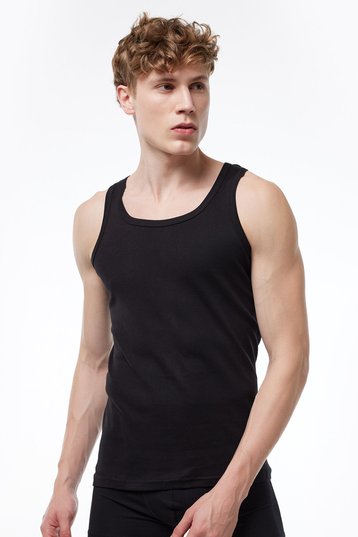 Malabadi Erkek Siyah Beyaz Gri 6 Lı Paket %100 Pamuk Ribana Atlet 034-E - 2