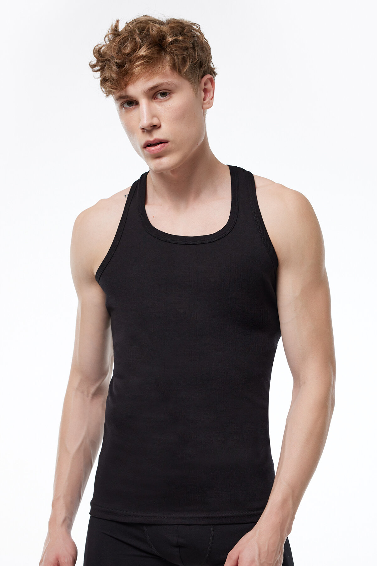 Malabadi Erkek Siyah Beyaz Gri 6 Lı Paket %100 Pamuk Ribana Sporcu Atleti 039-E - 2