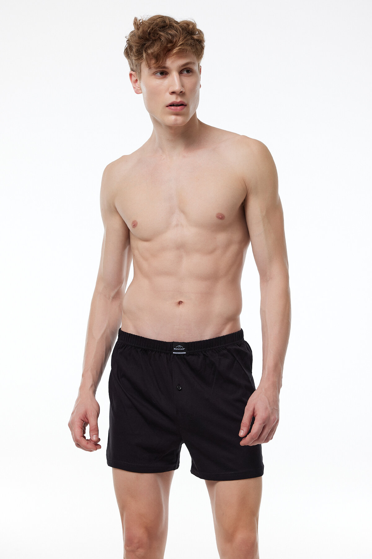 Malabadi Erkek Siyah Beyaz Lacivert 3 Lü Geniş Kalıp %100 Pamuk Boxer 3M024 - 5