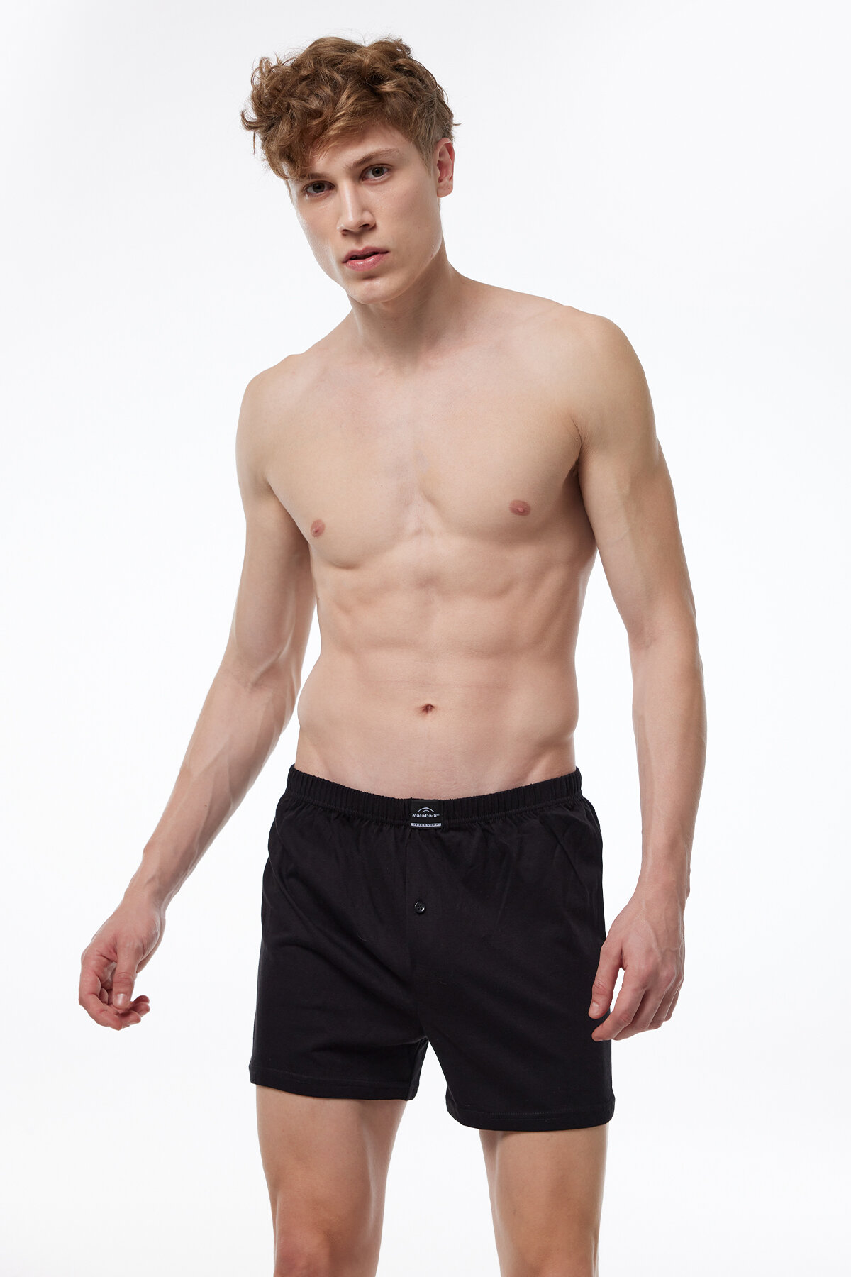 Malabadi Erkek Siyah Gri Füme 3 Lü Geniş Kalıp %100 Pamuk Boxer 3M024 - 2