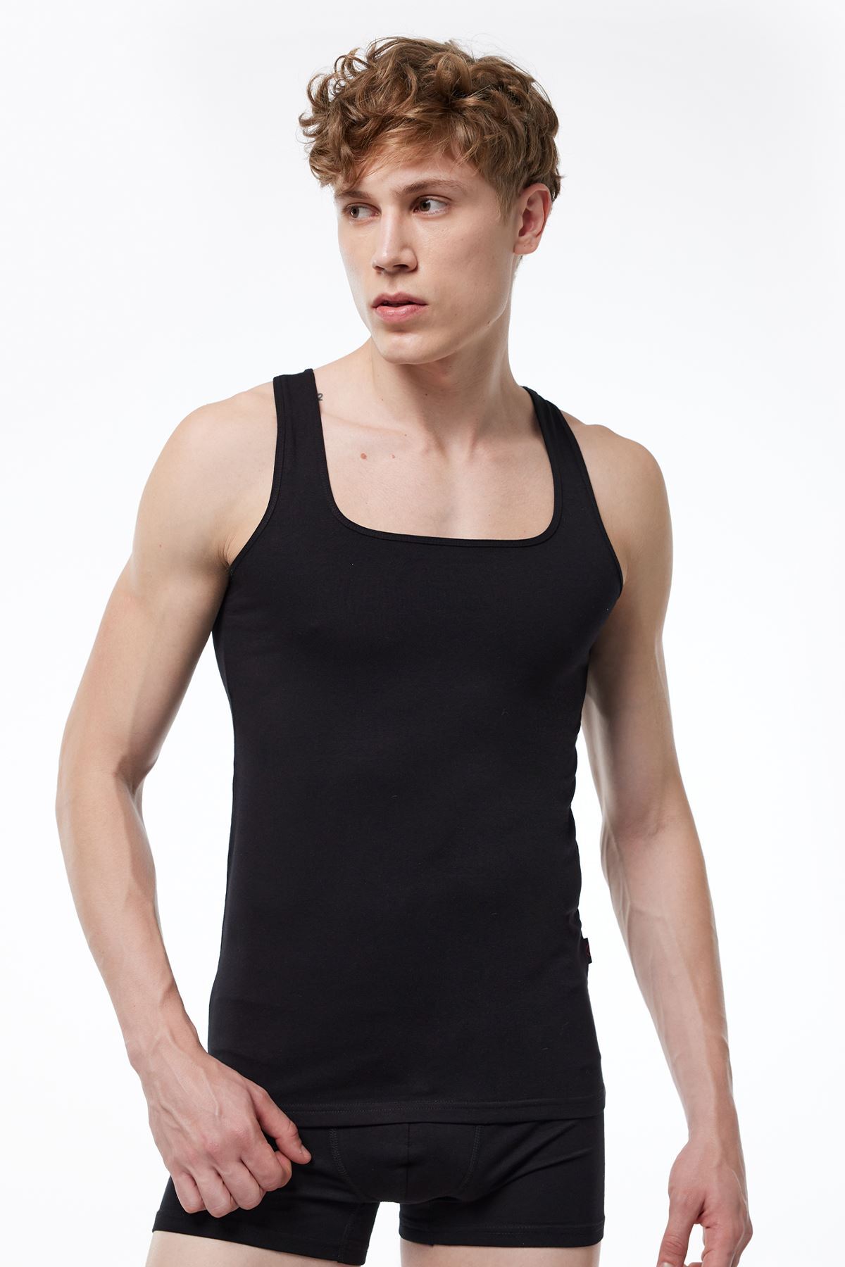 Malabadi Erkek Siyah Kare Yaka Modal Atlet 026 - 1