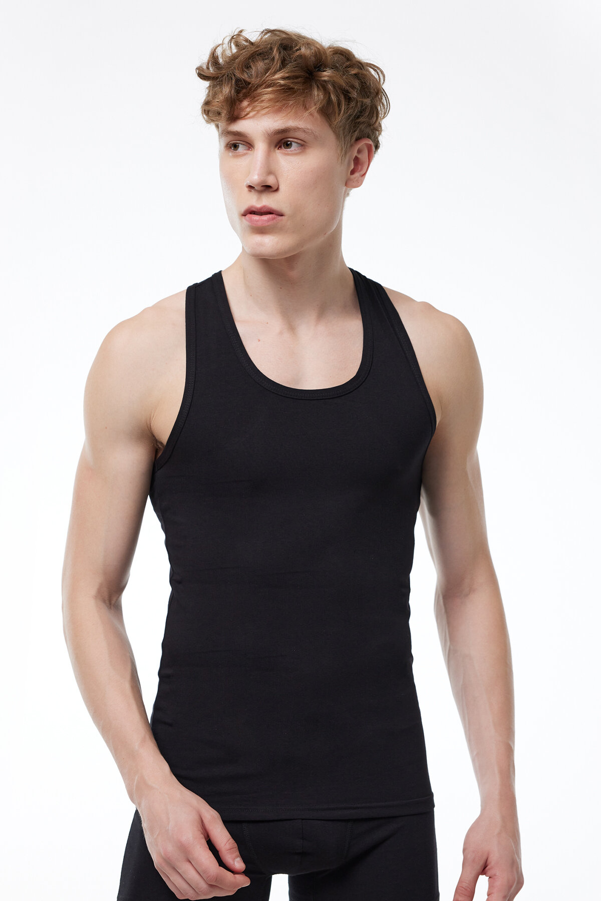 Malabadi Erkek Siyah Pamuk Elastan Rambo Sporcu Atleti 094 