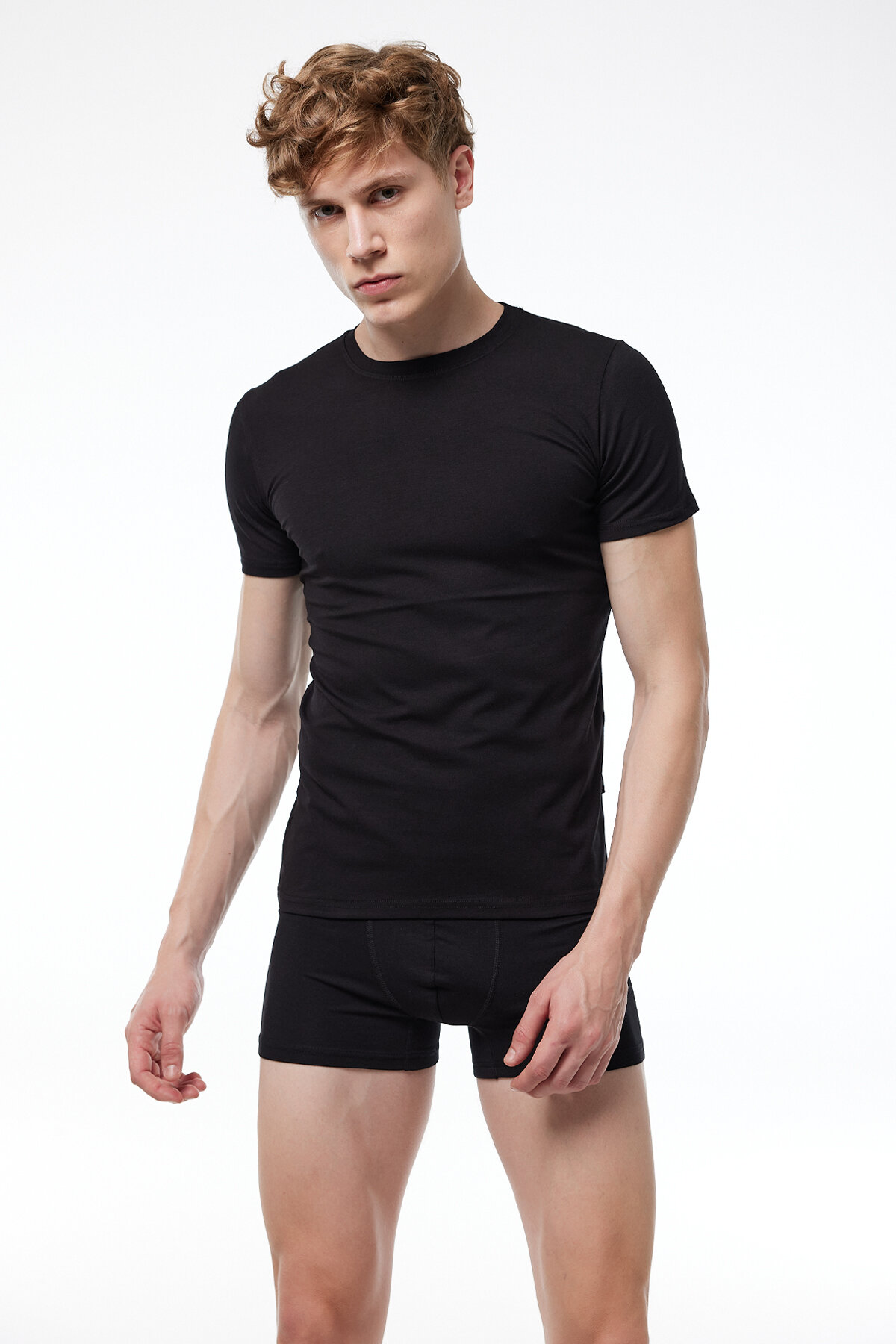 Malabadi Erkek Siyah Yuvarlak Yaka Kısa Kollu Modal T-shirt Body 030 - 2