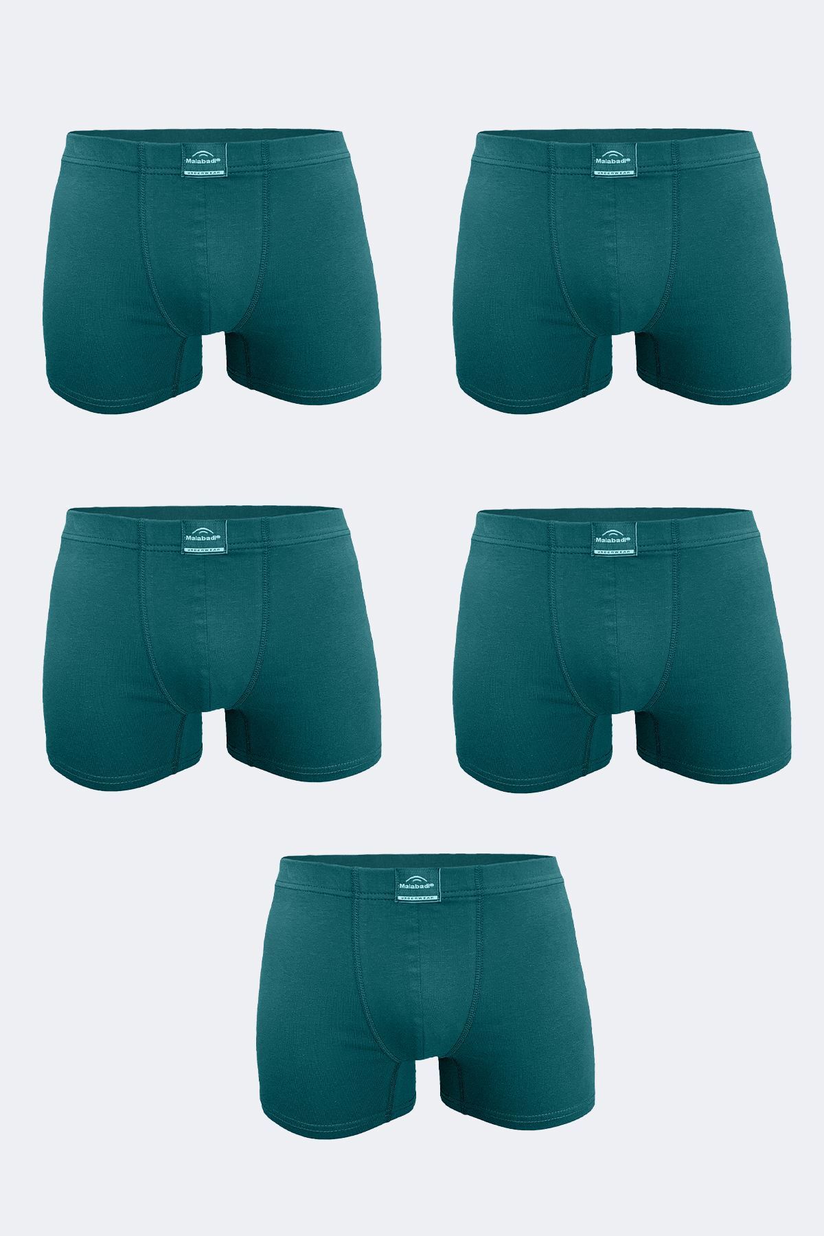 Malabadi Erkek Yeşil 5 li Pamuk Elastan Boxer 5M074 