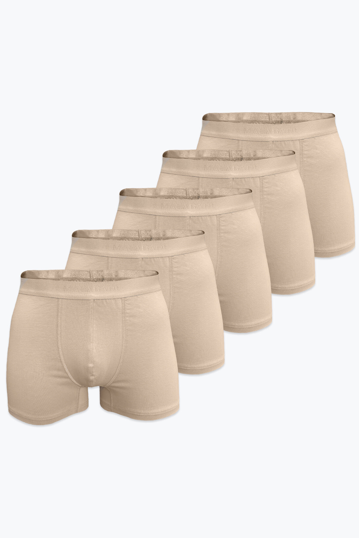 Malabadi Erkek 5'li Ten Rengi Görünmez İç Göstermeyen Pamuk Elastan Boxer 5M075 