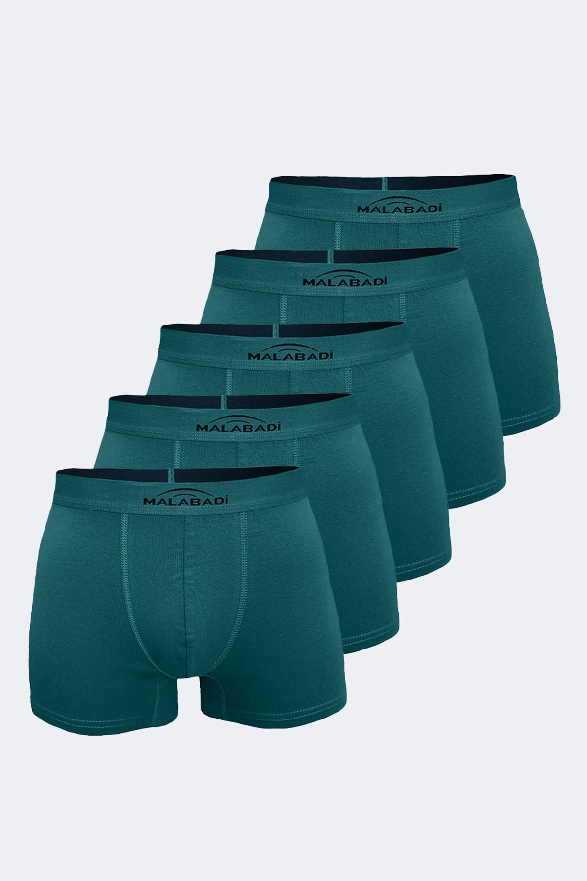 Malabadi Erkek Yeşil 5 Li Pamuk Elastan Boxer 5M075 