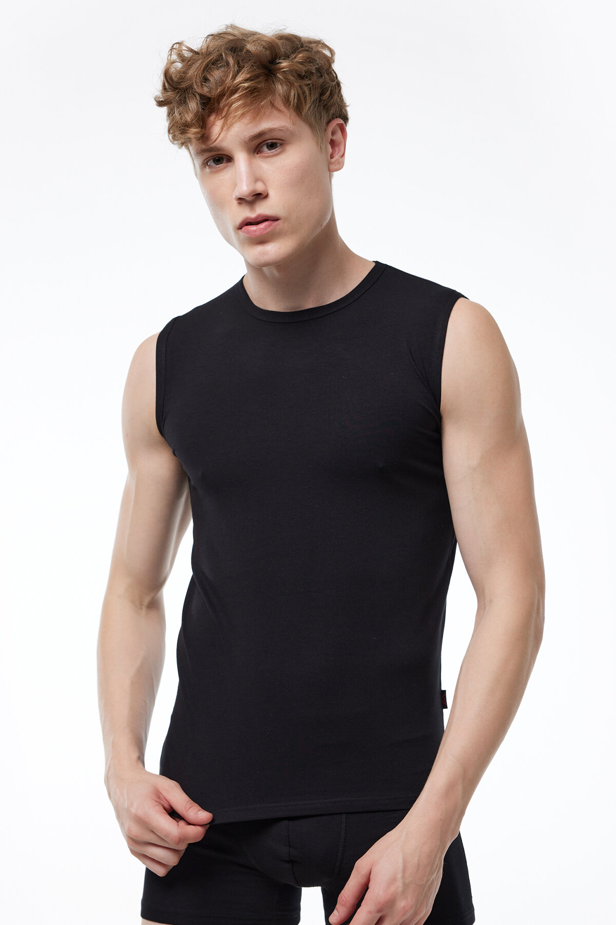 Malabadi Görünmez Atlet Erkek Siyah Ten Rengi 2 li Paket Sıfır Yaka Iz Yapmayan Modal Kolsuz Atlet 007 - 2