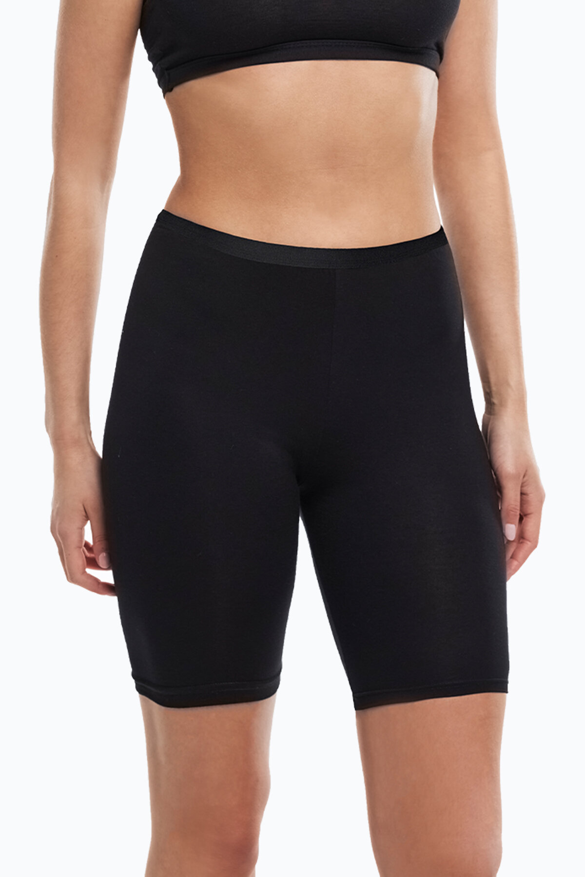 Malabadi Kadın 3 Adet Siyah Dizüstü İz Yapmayan Modal Yüksek Bel Tayt 3M113 - 2