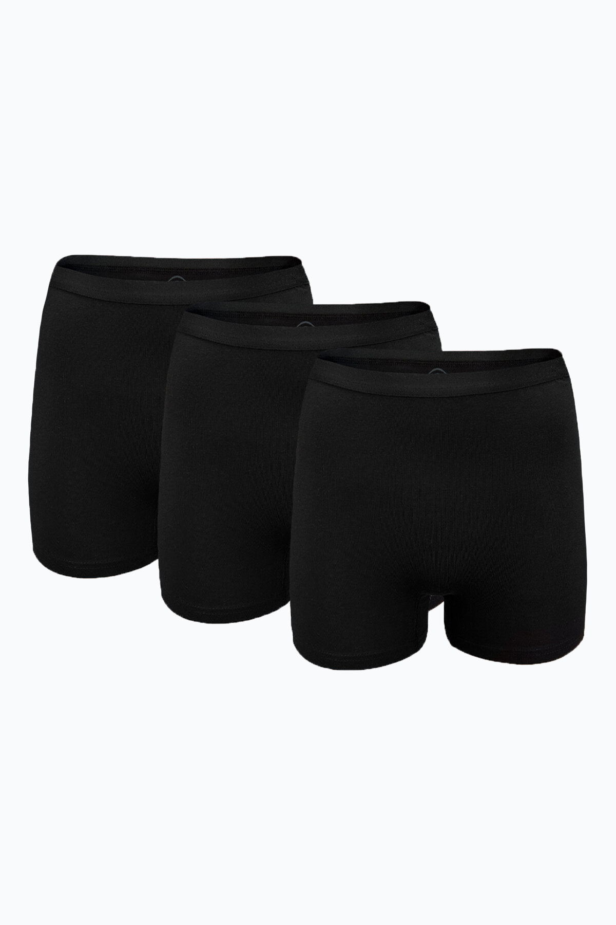 Malabadi Kadın 3 lü Siyah İz Yapmayan Modal Yüksek Bel Boxer 3M108 - 1