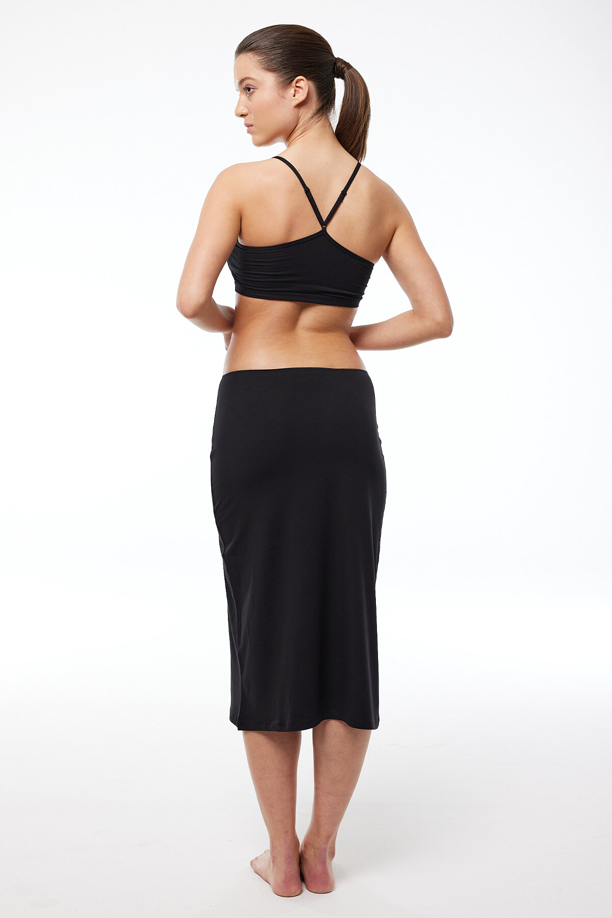 Malabadi Kadın 3 lü Siyah Tam Boy Uzun Etek Astarı Modal Jüpon 3M1061 - 4