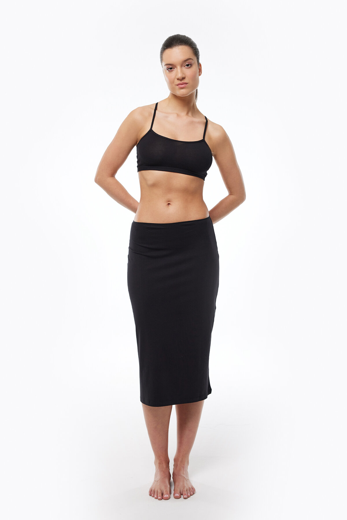 Malabadi Kadın 3 lü Siyah Tam Boy Uzun Etek Astarı Modal Jüpon 3M1061 - 2