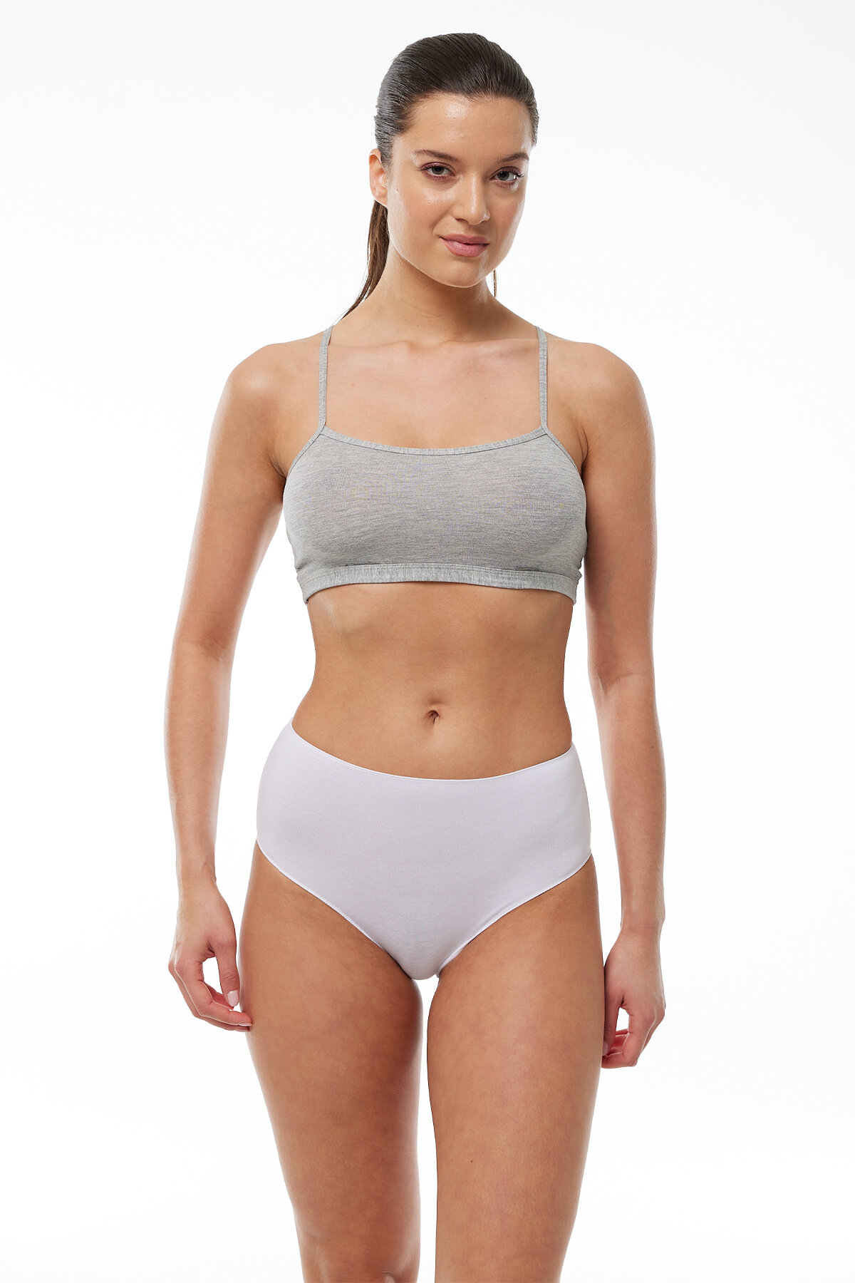 Malabadi Kadın Beyaz 2 li Paket Modal Yüksek Bel Slip Külot 1955 - 2