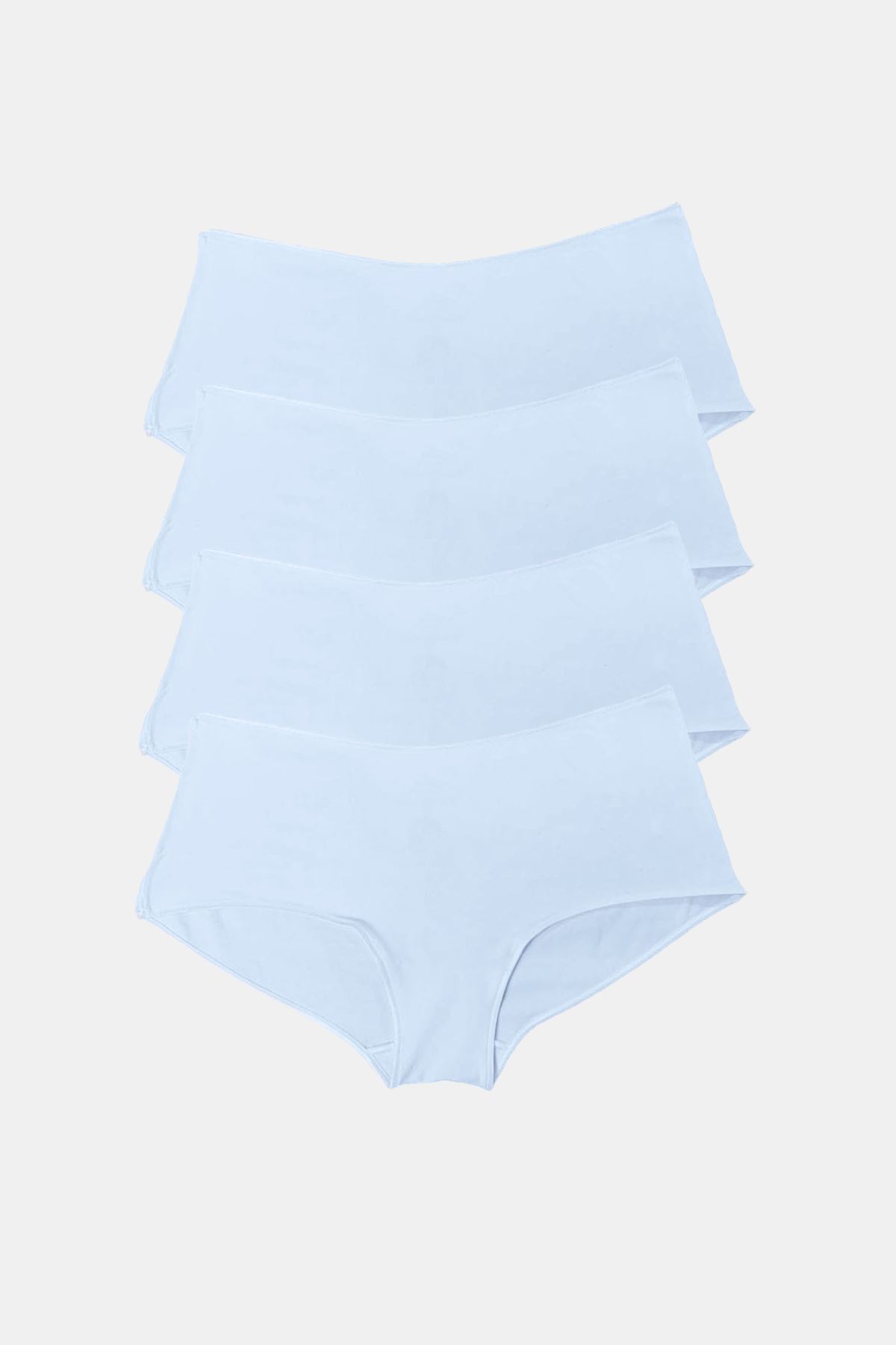 Malabadi Kadın Beyaz 4 lü Paket Geniş Kenarlı Modal Slip Külot 1126 - 1