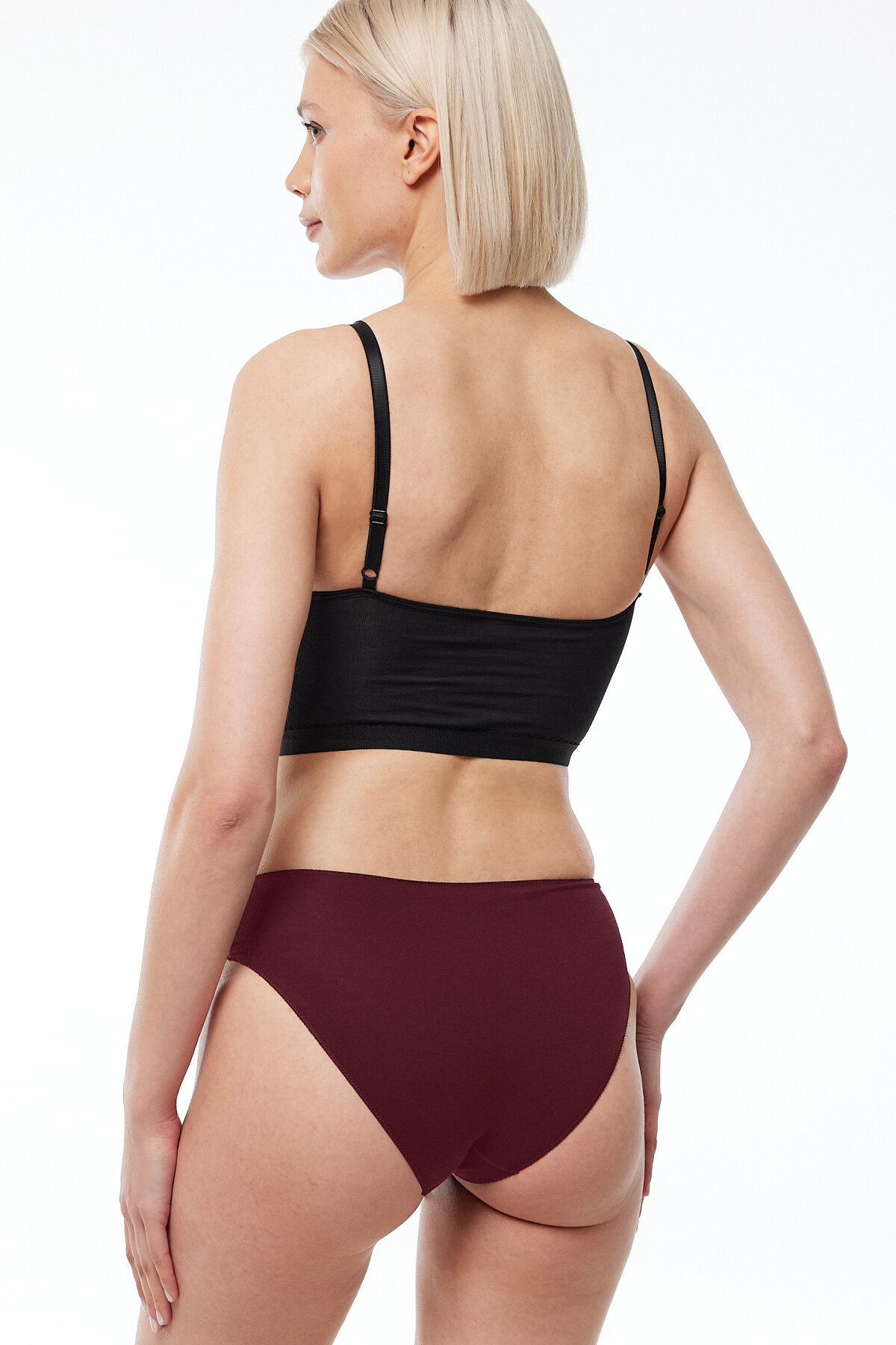 Malabadi Kadın Bordo 6 lı Paket Modal Dar Kalıp Ara Bel Slip Külot 187 - 4