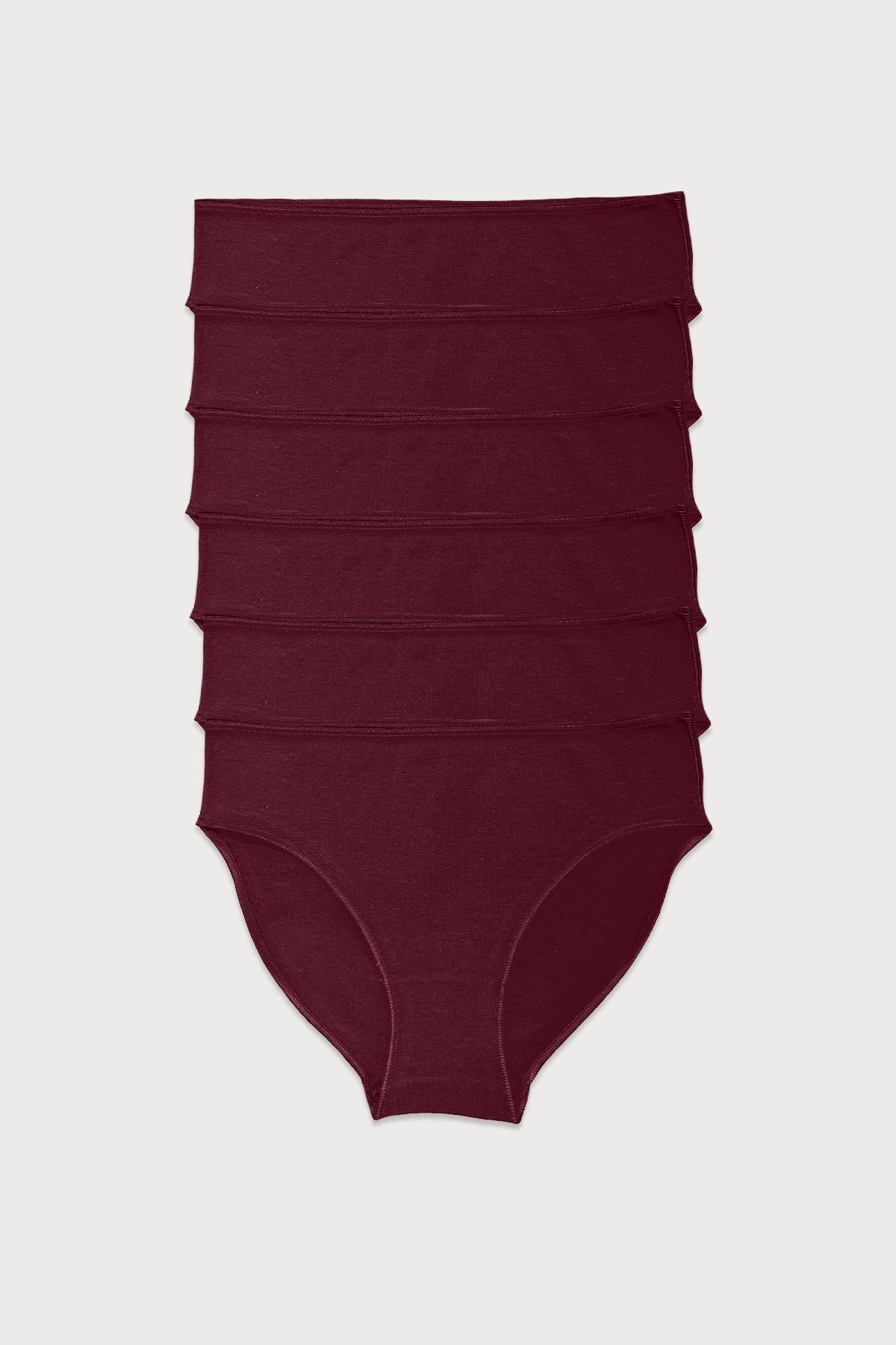 Malabadi Kadın Bordo 6 lı Paket Modal Dar Kalıp Ara Bel Slip Külot 187 