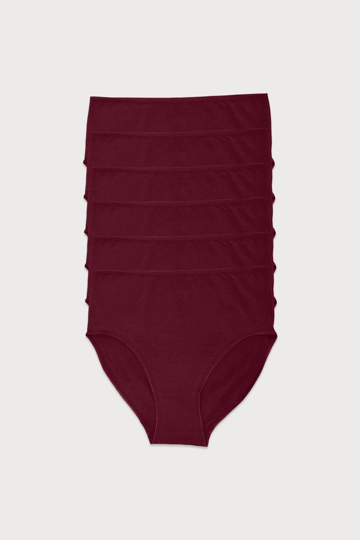 Malabadi Kadın Bordo 6 lı Paket Modal Yüksek Bel Slip Külot 1955 